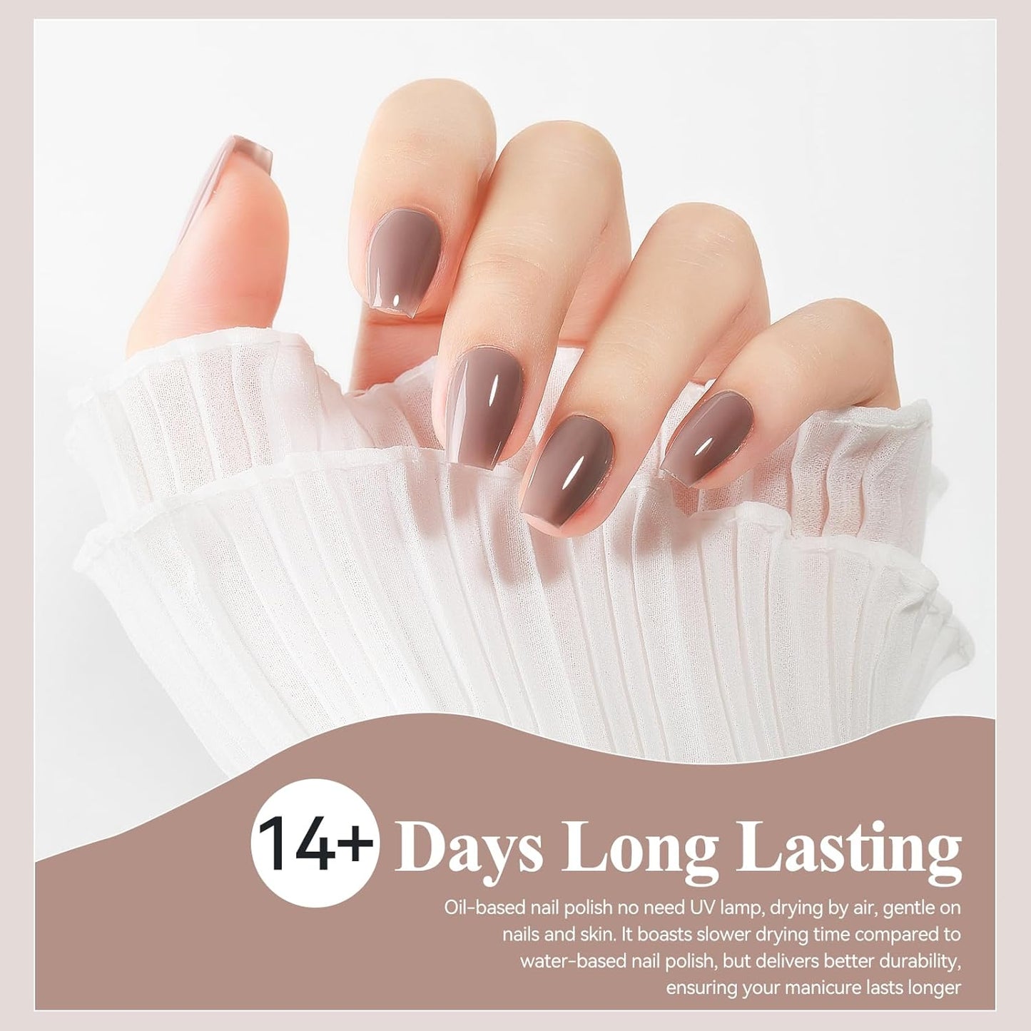 Nail Polish, Air Quick Dry, Neutral Nail Lacquer Non-Gel for Fall and Winter, Nail Art Polish Nail Pigment Oil-based Jelly Fingernail Concealer Polish, 1PC 12ML Long Last Fast Drying