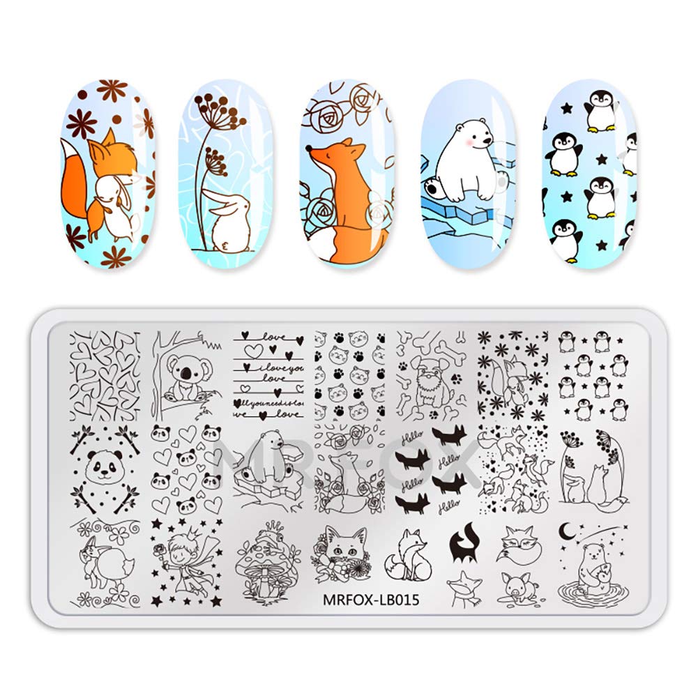 Mr. Fox Nailed Board Set Feather Fox Rabbit Easter Tropical Beach Fruit Bear Cartoon Art DIY Hot Print Template