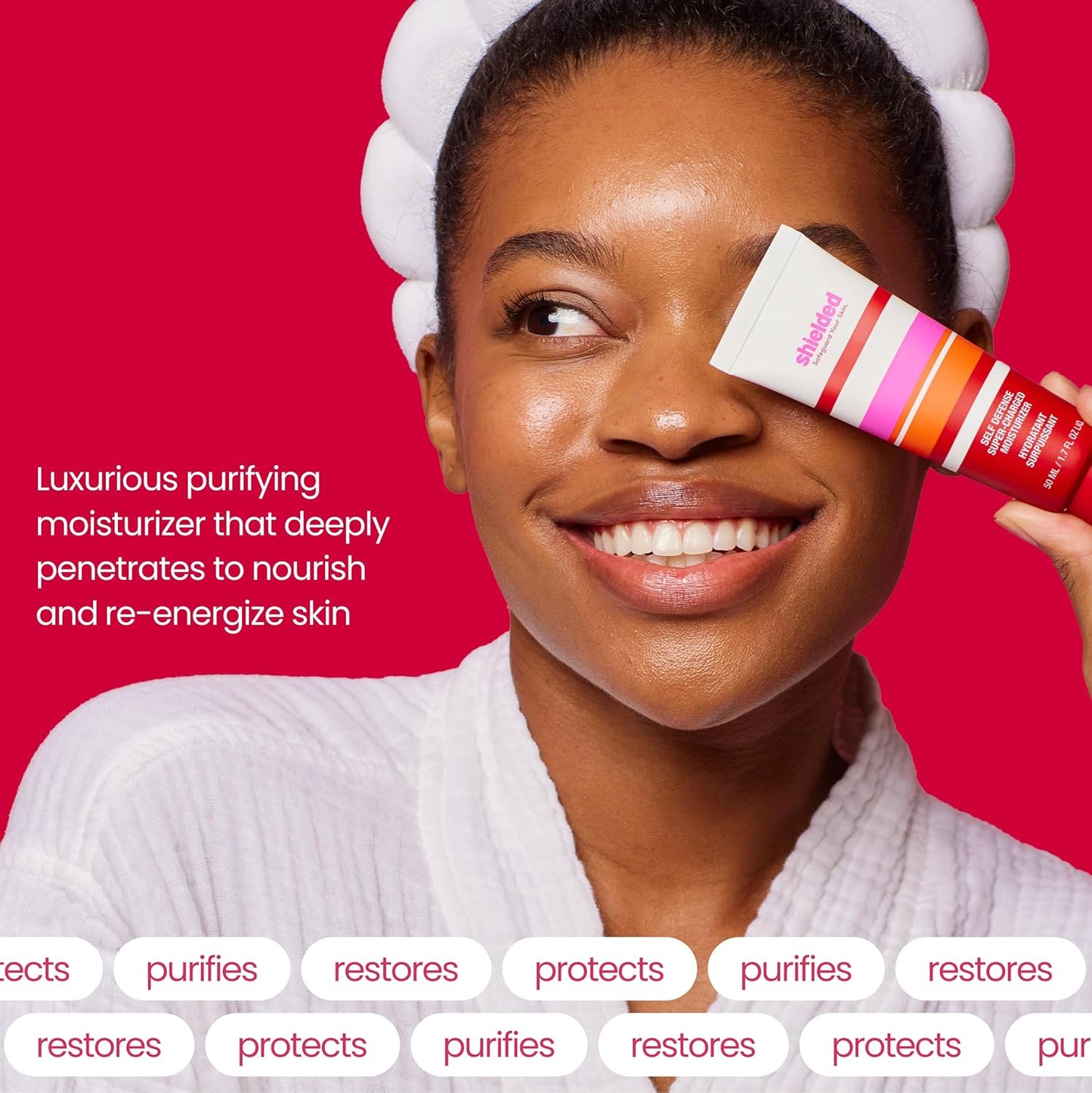 Beauty Self-Defense Super Charged Moisturizer Hydrating Skin-Strengthening Face Cream with Silver Citrate & Hyaluronic Acid, 50ml