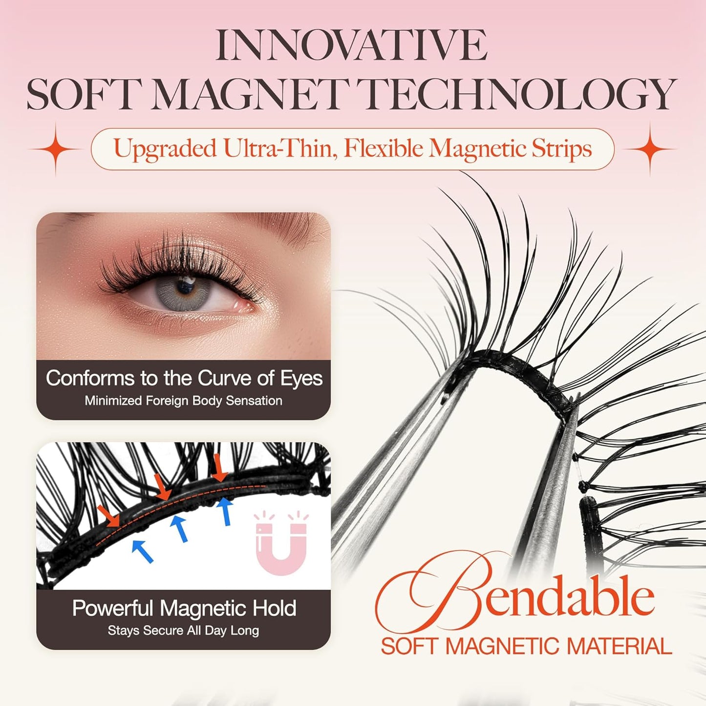 LASHVIEW Upgrade Magnetic Eyelashes with Applicator,Reusable Soft Magnetic Eyelashes Natural Look, No Glue Needed,Easy to Wear and Remove,RC24P