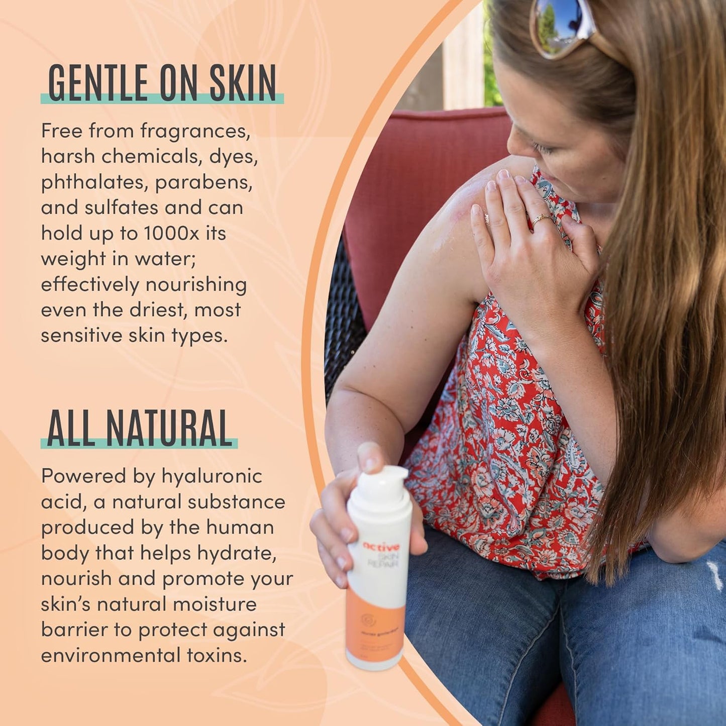 Active Skin Repair Face and Body Hydrating Serum, EWG Certified Hyaluronic Acid for All Skin Types, Dermatologist-Tested Moisturizing Anti-Aging Serum with Ceramides & Niacinamide, 5 fl. oz.