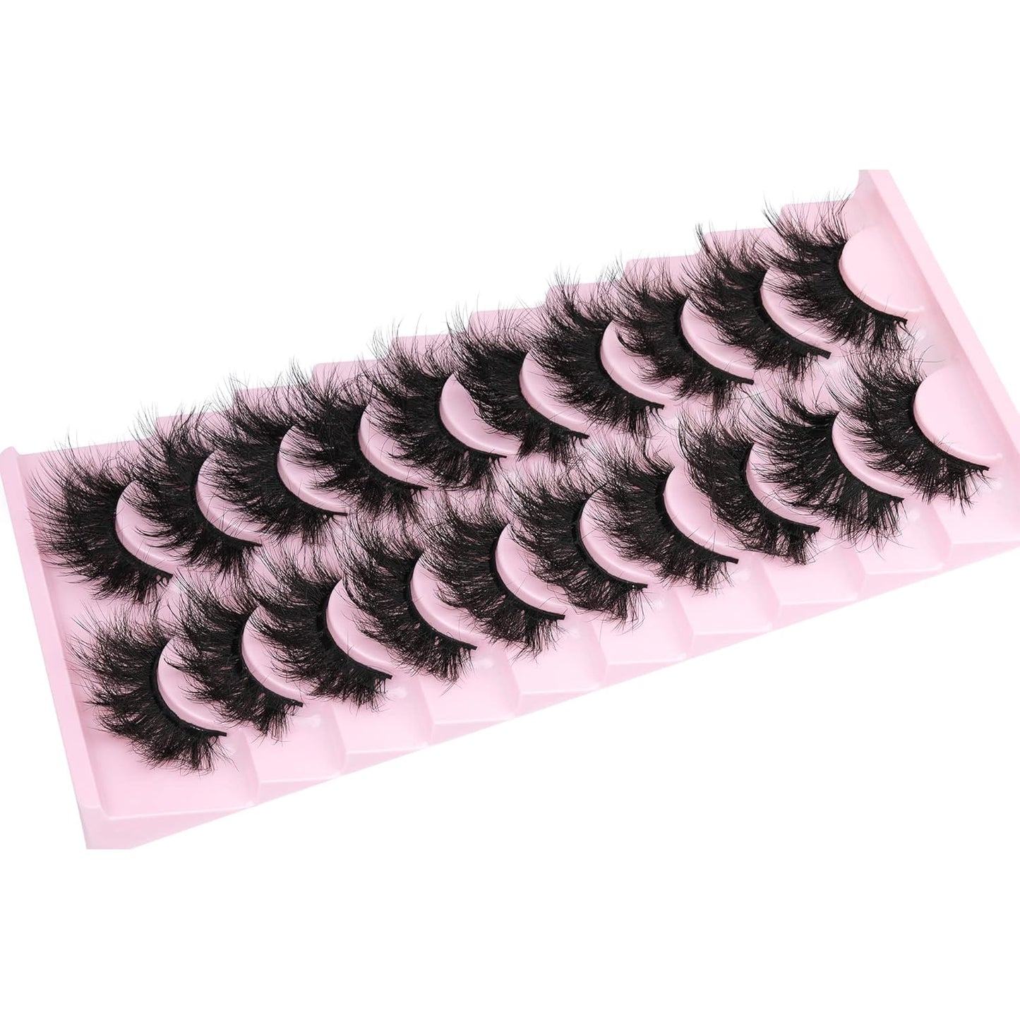 Mink Lashes 8D Volume Dramatic False Eyelashes Soft 20 mm 10 Pairs Pack Wispy FANXITON Faux Mink Eye Lashes