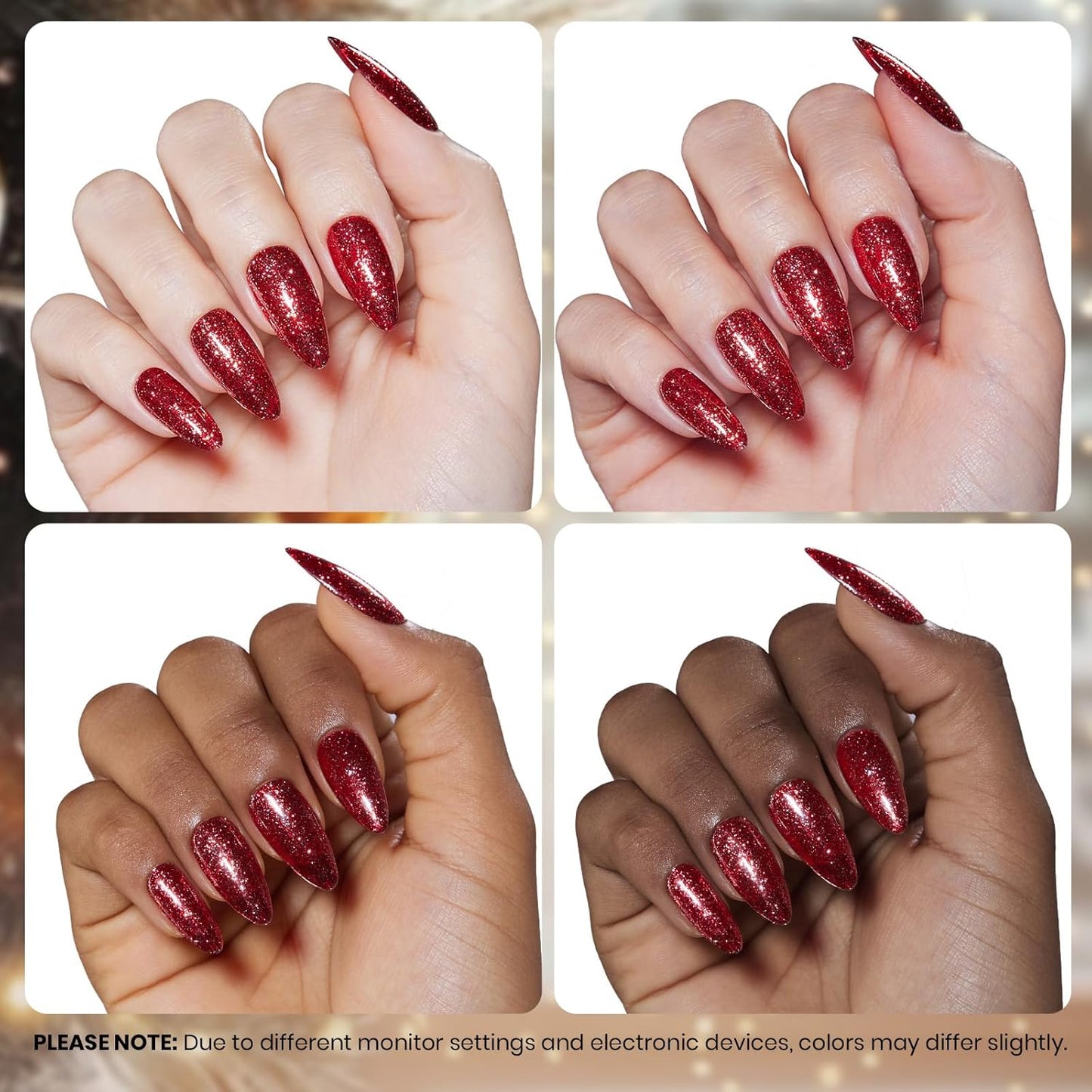 Beetles Christmas Gel Nail Polish – Red Reign Glitter Gel Polish, 15ml Soak Off UV LED Sparkling Holiday Nail Color, Long Lasting Glossy Manicure for Christmas Nail Art and DIY