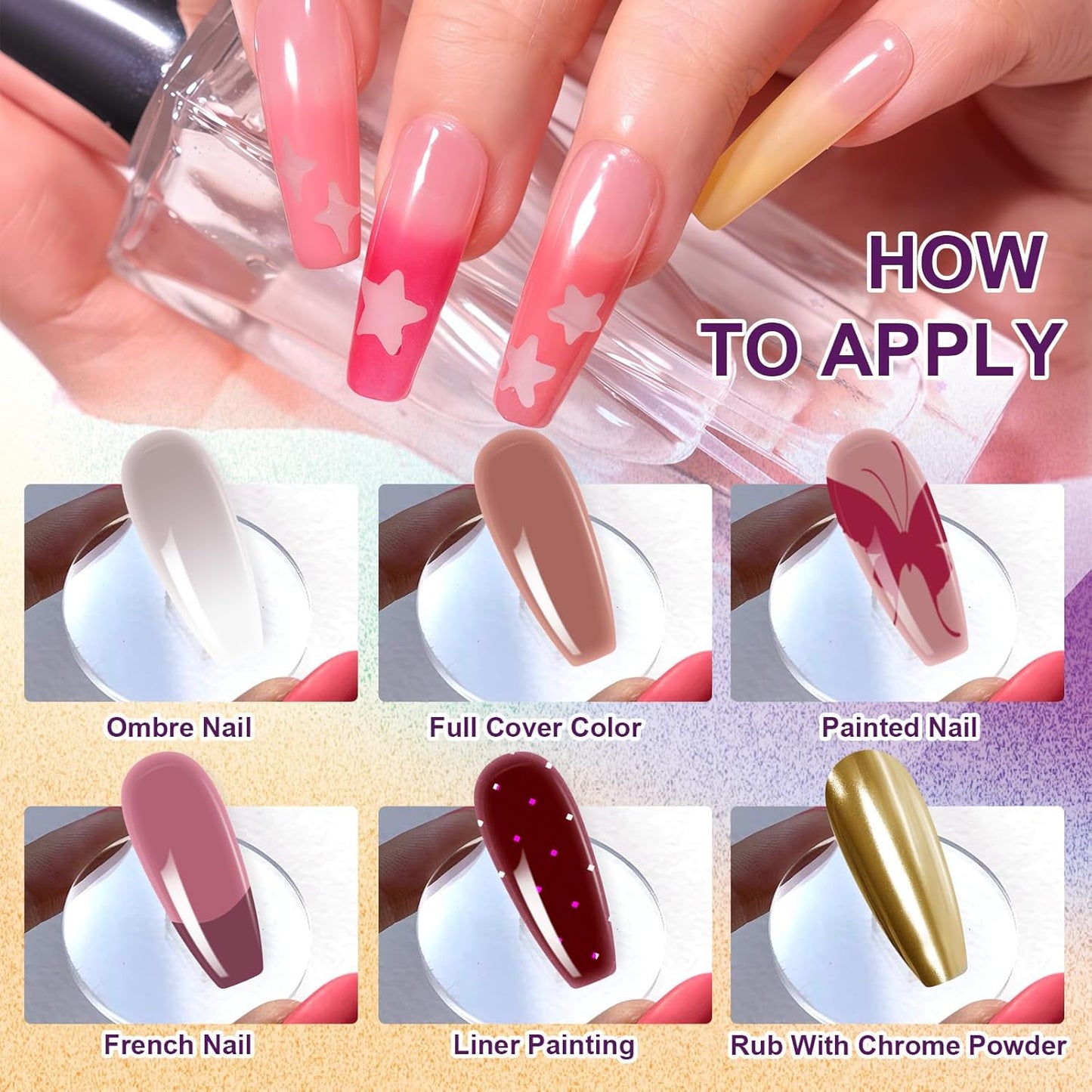 Gradient Painting Gel, 12 Colors Ombre Nail Polish for Pigmented Pat Painting Gel French Manicure No-wipe Soak of UV DIY Art Home Salon Palette Palette Velvet Sonnet