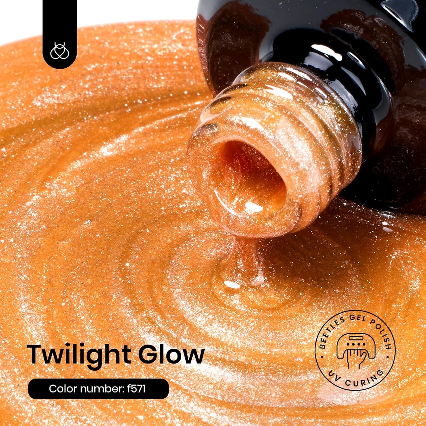 Beetles Orange Cat Eye Gel Polish, 15ML Orange Cat Eye Glitter Gel Polish with Magnet Soak Off UV Shimmer Velvet Gel Twilight Glow Series French Nail Art Design Manicure Gifts for Women