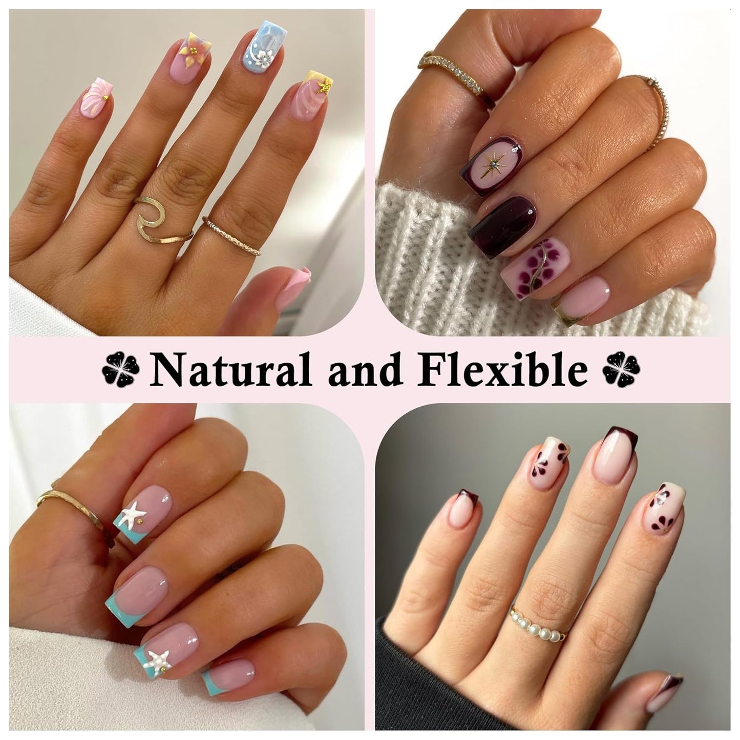 Short Square Nail Tips: 240PCS Soft Gel Pre-filed Short Square Fake Tips, 12 Sizes Full Cover Acrylic False Press On Nails for DIY Nail Art Home Salon