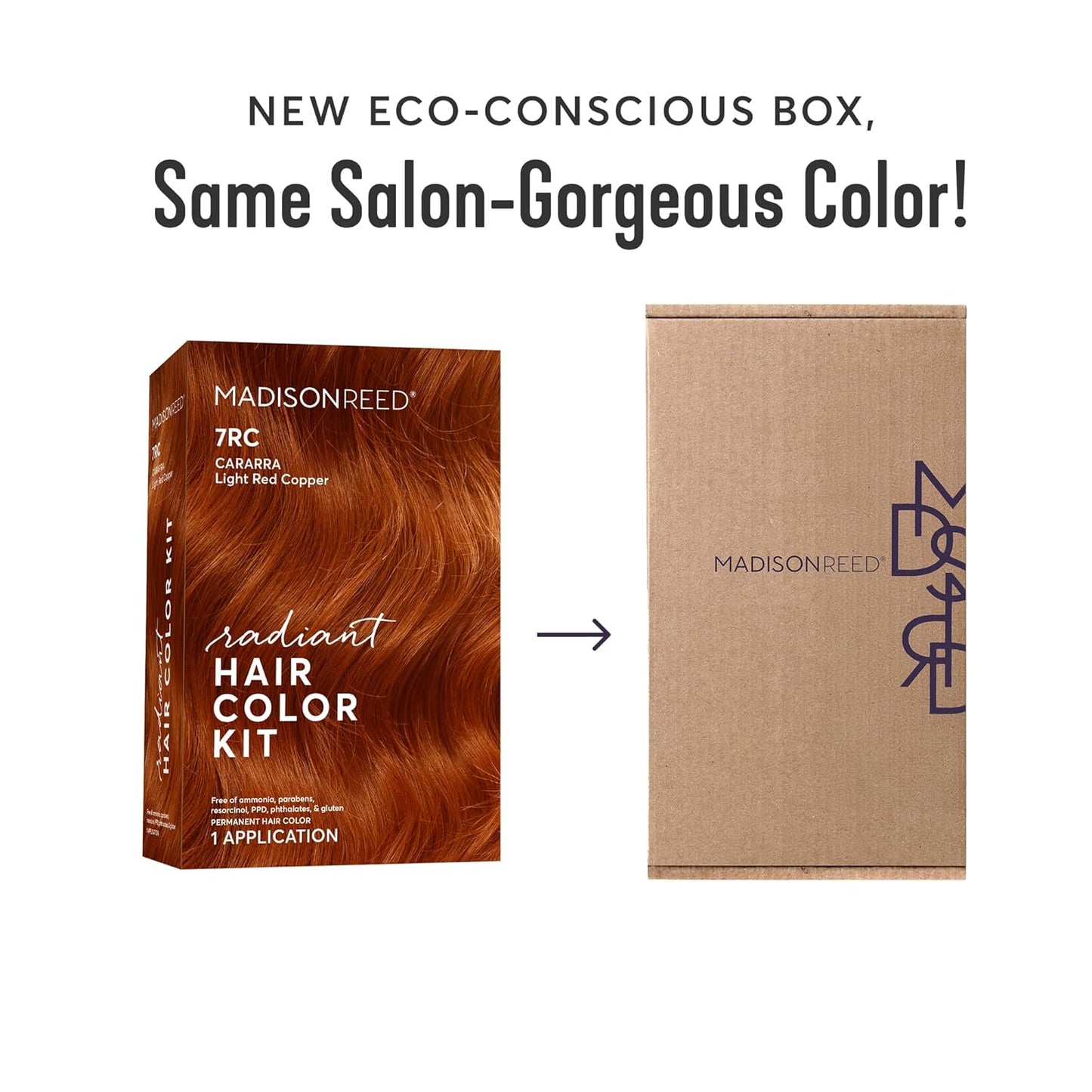 Madison Reed Radiant Hair Color Kit | 7RC Light Ginger Red with Vivid Copper Tones (Carrara Crimson) Vivid Color-Enhancing Formula | Salon-Quality Permanent Hair Dye | PPD-Free & Ammonia-Free |2 Pack
