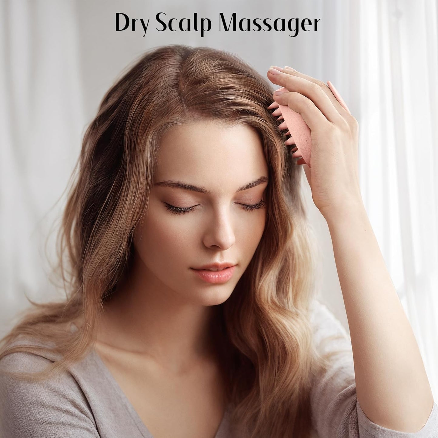 HEETA Scalp Scrubber Shampoo Brush, Scalp Massager Tool for Hair Growth, Soft Silicone Bristles for Dandruff Removal Wet Dry Use Women Men Kids Pet, Fit All Hair Types Care, Pink