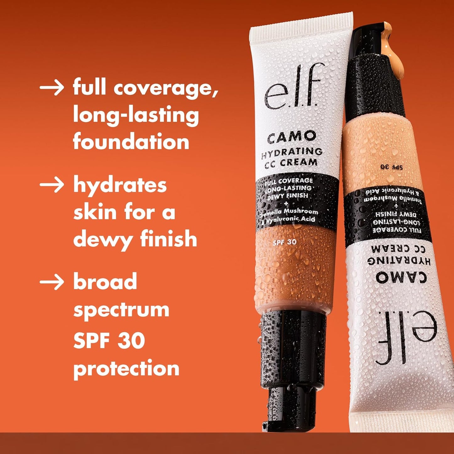 e.l.f. Hydrating Camo CC Cream, SPF 30, Color Correcting Full Coverage Foundation For A Dewy Finish, Vegan & Cruelty-Free, Fair 150 C