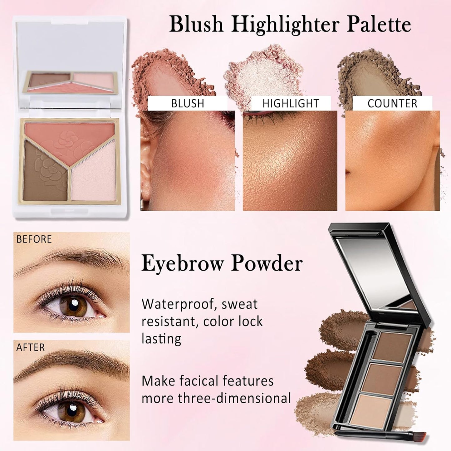 All in One Makeup Set Kit for Women Full Kit,Makeup Gift Kit with Everything,Mascara Eyebrow Eyeliner Eyeshadow Foundation Face Primer Lip Oil Lip Gloss Blush Highlighter Palette for Women Teens-Set A