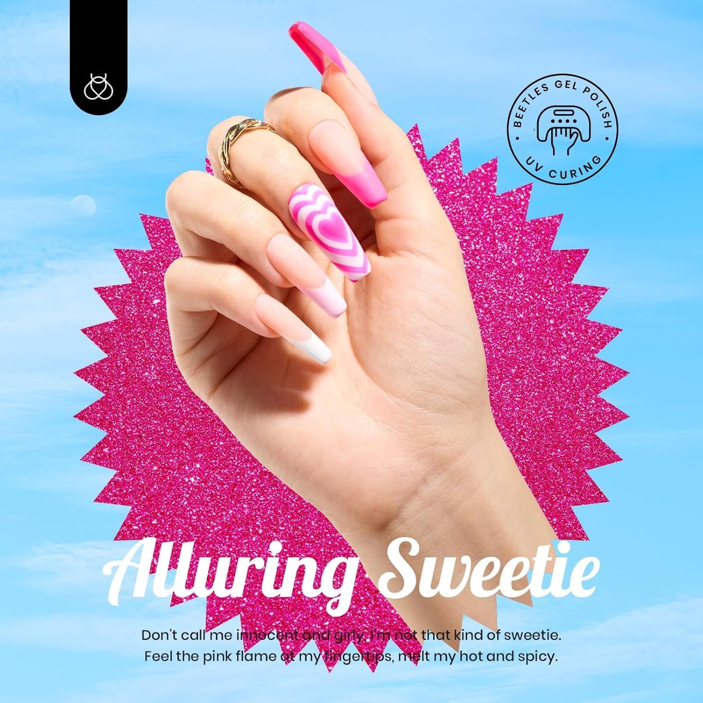 beetles Pink Gel Polish Set 20 Colors Hot Pink Alluring Sweetie Collection Nude Purple Glitter Red Uv Gel Manicure Kit with Base Glossy and Glitter Top Coat Gifts for Women