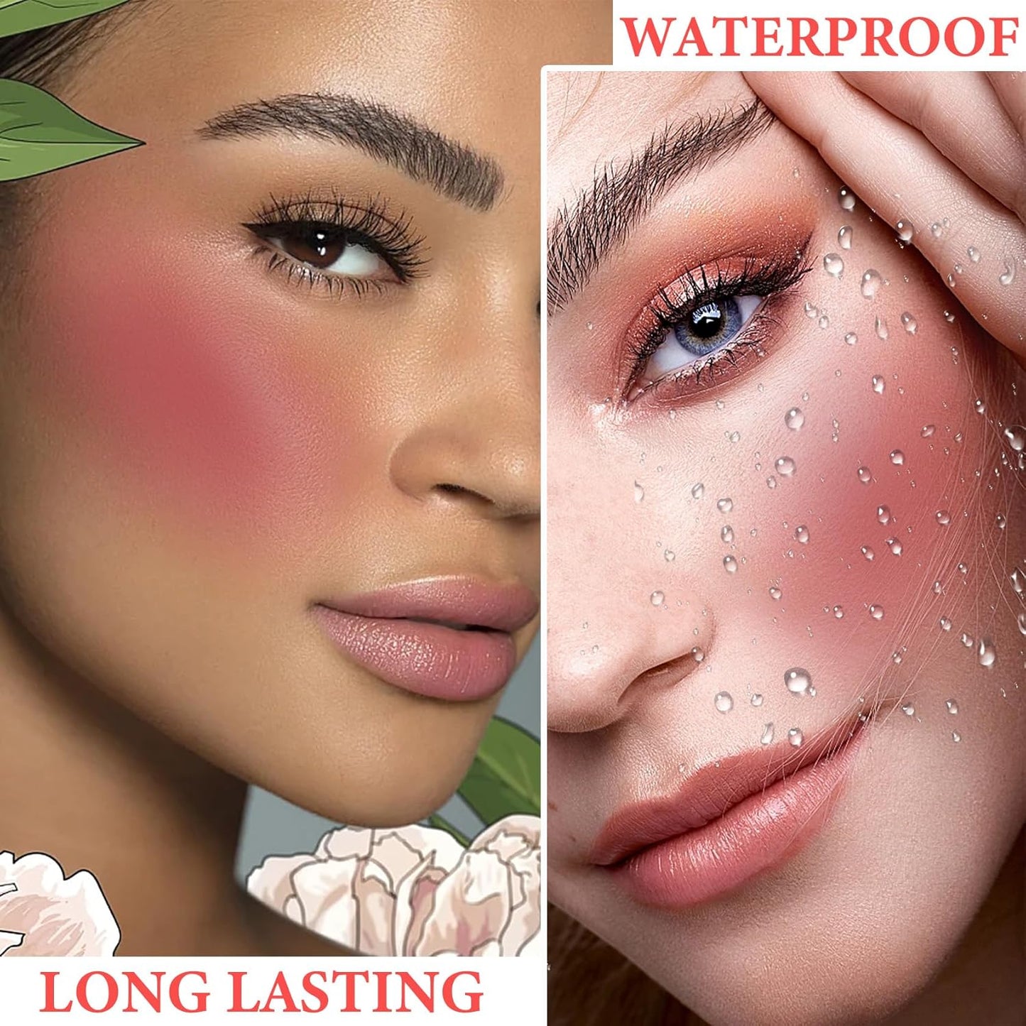 Cream Blush Stick Makeup,Blush Stick for All Skin Tones,Easy to Color,Soft Long Lasting Lightweight Blush Face Makeup Stick,Waterproof Multi Stick for Cheeks & Lip & Eyes（#102）