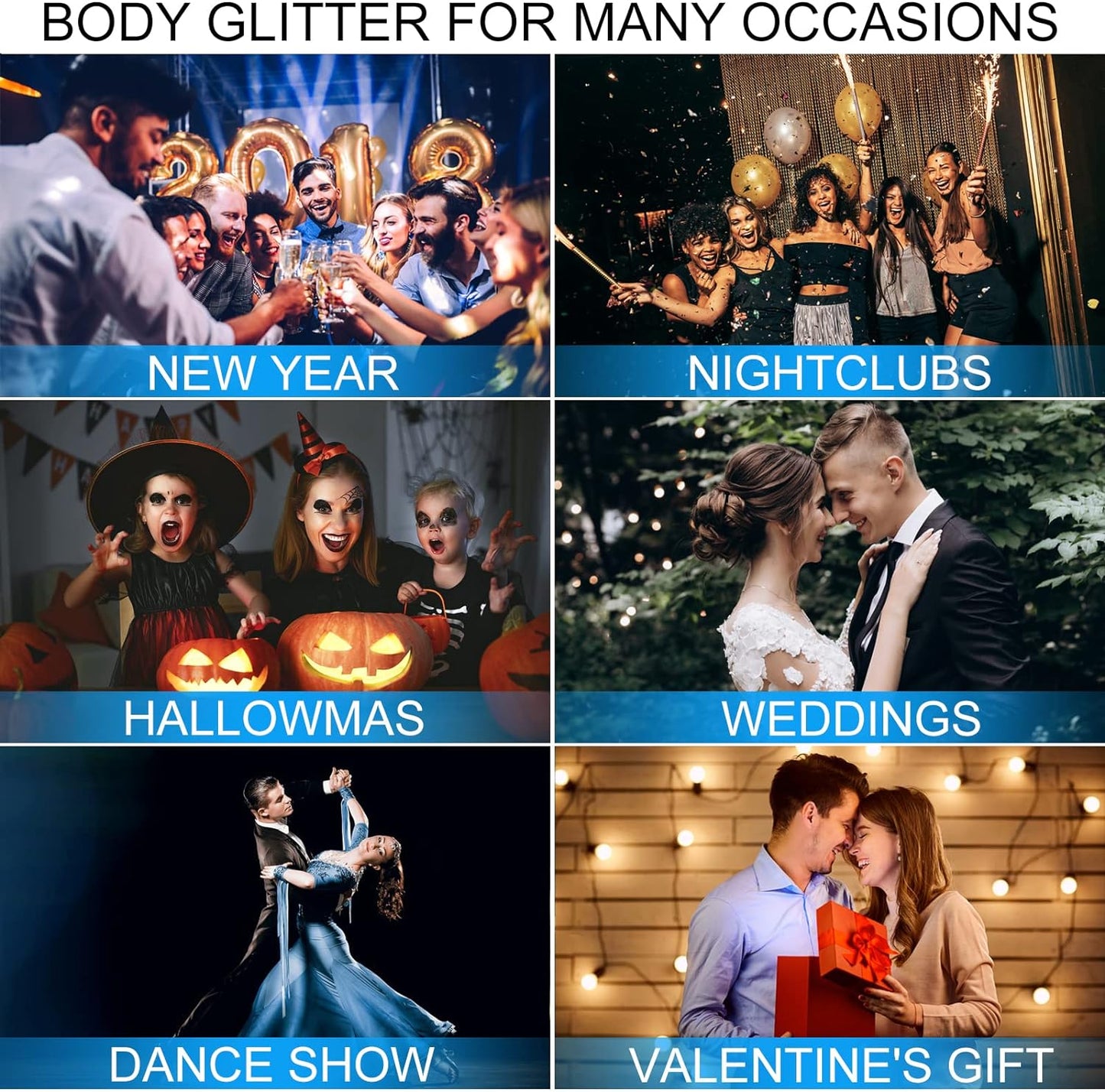 Clear White Face Body Hair Glitter Gel for Women Kids, Changes Color with The Angle and Light, Holographic Mermaid Sequin Sparkling Paint Makeup for Halloween Festival Rave Accessories, 1oz