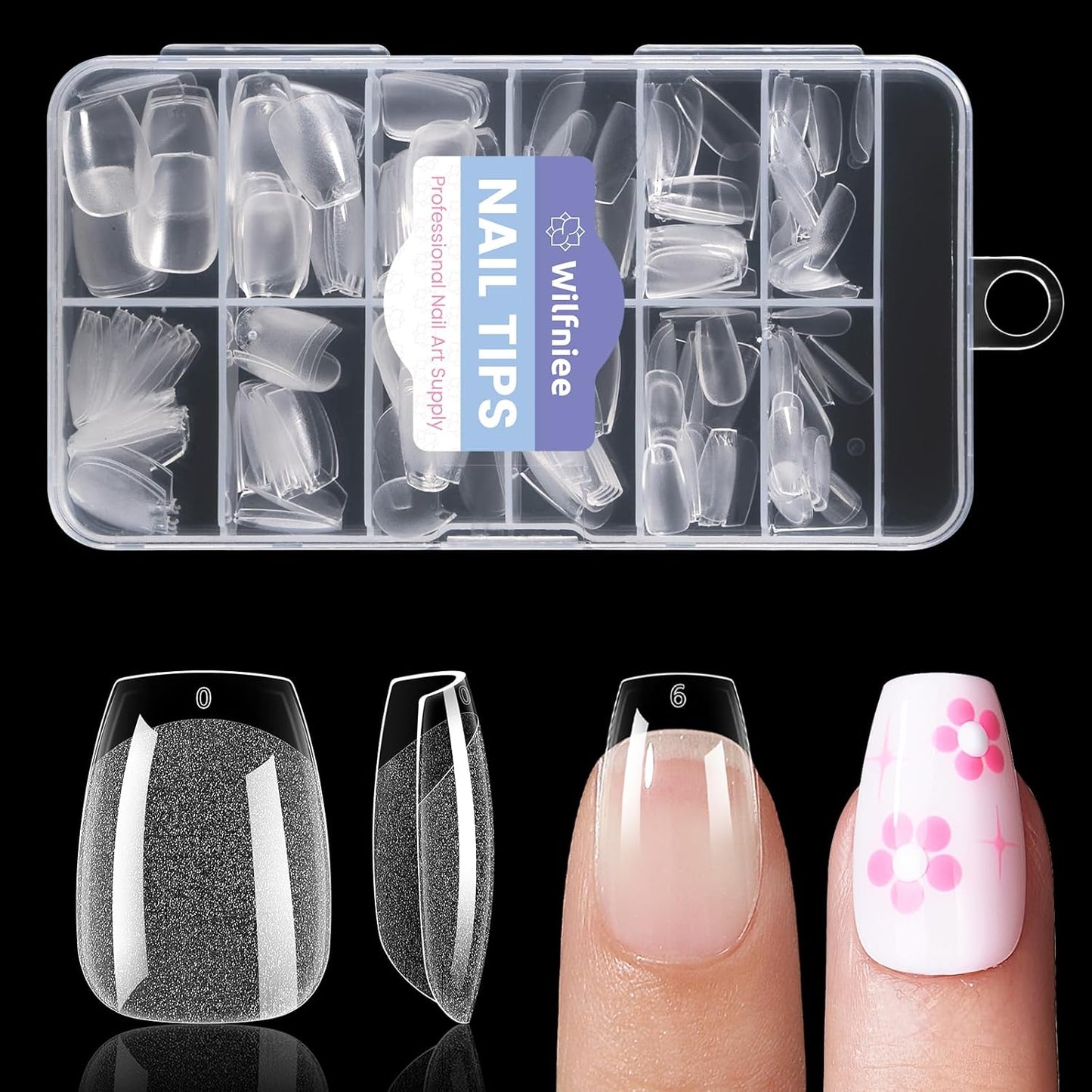 Extra Short Coffin Nail Tips: 240PCS Clear Gel Short Coffin Nails Tips, 12Sizes Full Cover Acrylic Pre-shaped Press on Fake Nail Tips for Nail Extension Home DIY Manicure