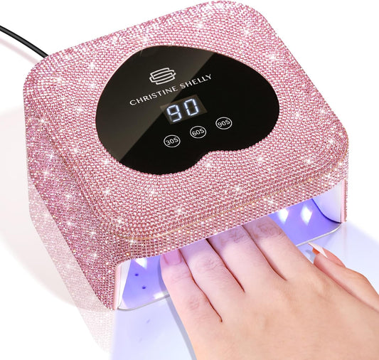 UV Nail Lamp, CHRISTINE SHELLY UV Light for Gel Nails, 48W Plug-in Mini Diamond Nail Lamp Nail Dryer with Touch Control Auto Sensor and 3 Timer Settings Nail Light Curing Lamp, Home