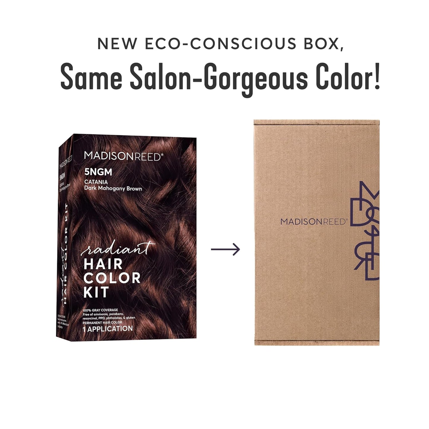 Madison Reed Radiant Hair Color Kit | 5NGM Dark Cinnamon Brown with Gold Mahogany Tones (Catania Brown) for 100% Gray Hair Coverage | Dimensional Permanent Hair Dye | PPD-Free & Ammonia-Free | 2 Pack
