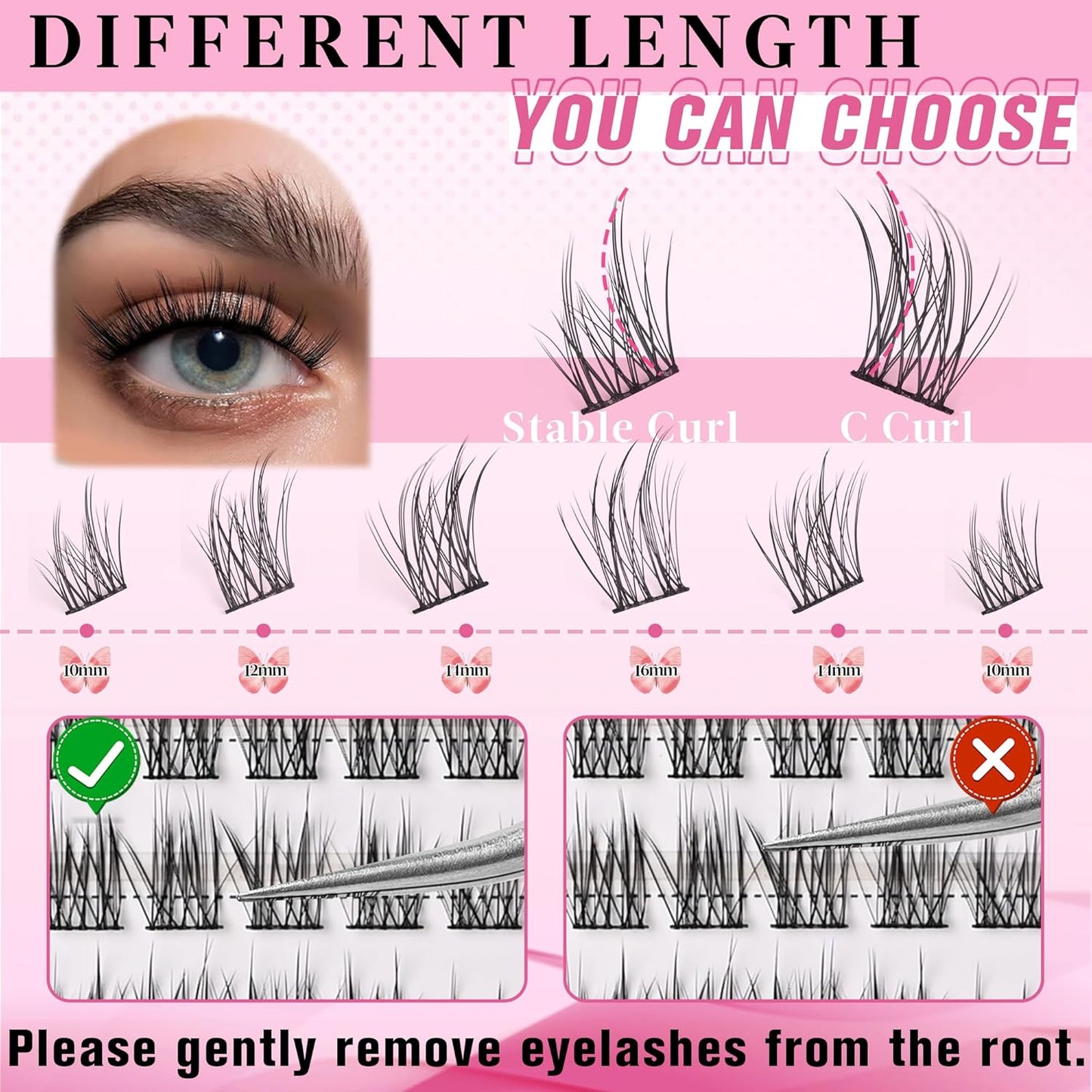 Natural Lash Clusters Wispy DIY Eyelash Clusters 120 pcs Cluster Lash Extensions C Curl Individual Lashes 10-16mm Mix Length Natural Look Lashes Clusters