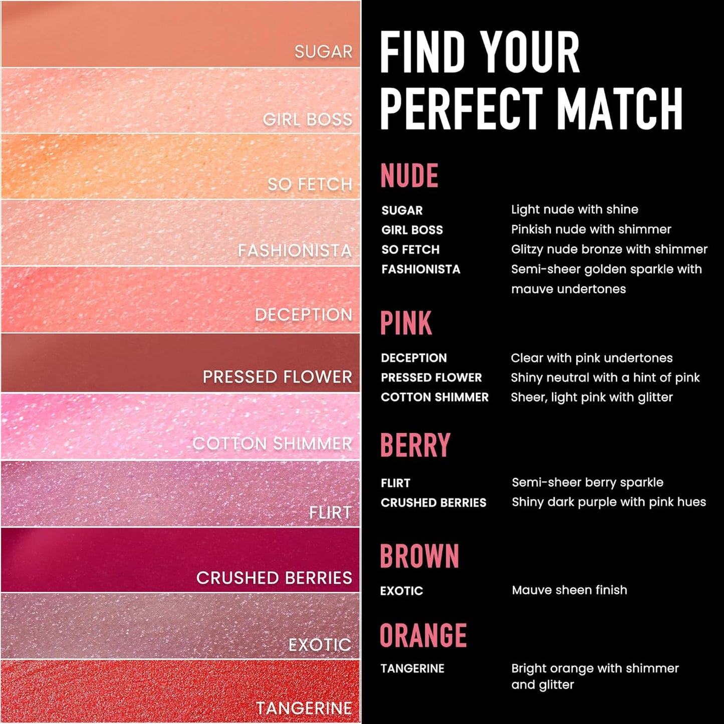 Frankie Rose Cosmetics Lip Gloss | Non-Sticky Formula, Long Lasting Lip Gloss, Bold Pigment & Hydrating Lip Gloss, Flirt Shimmer Lip Gloss, 20g