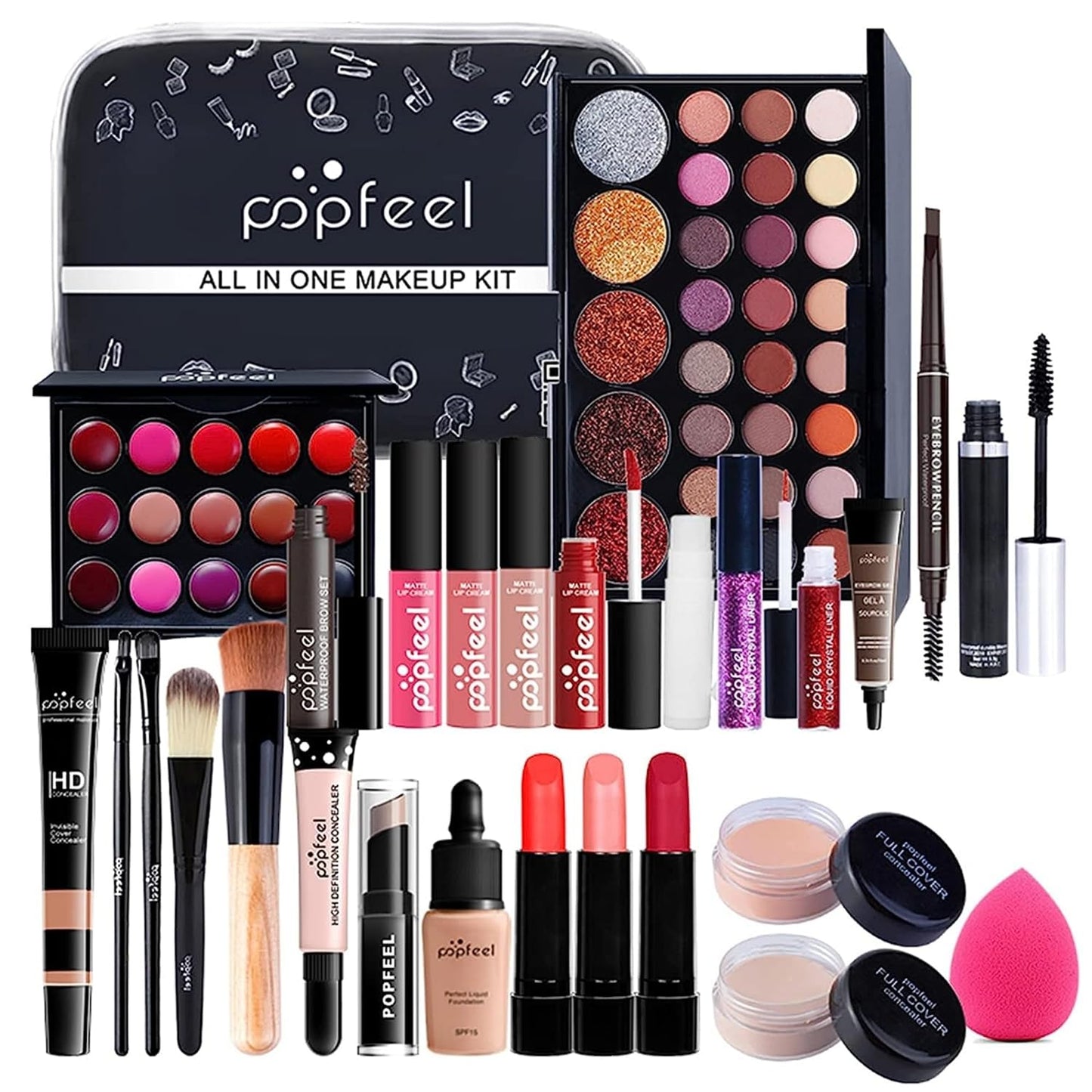 MAEPEOR All In One Makeup Kit 27PCS Makeup Kit for Women Full Kit Multi-Purpose Makeup Set for Beginners or Pros (KIT004)