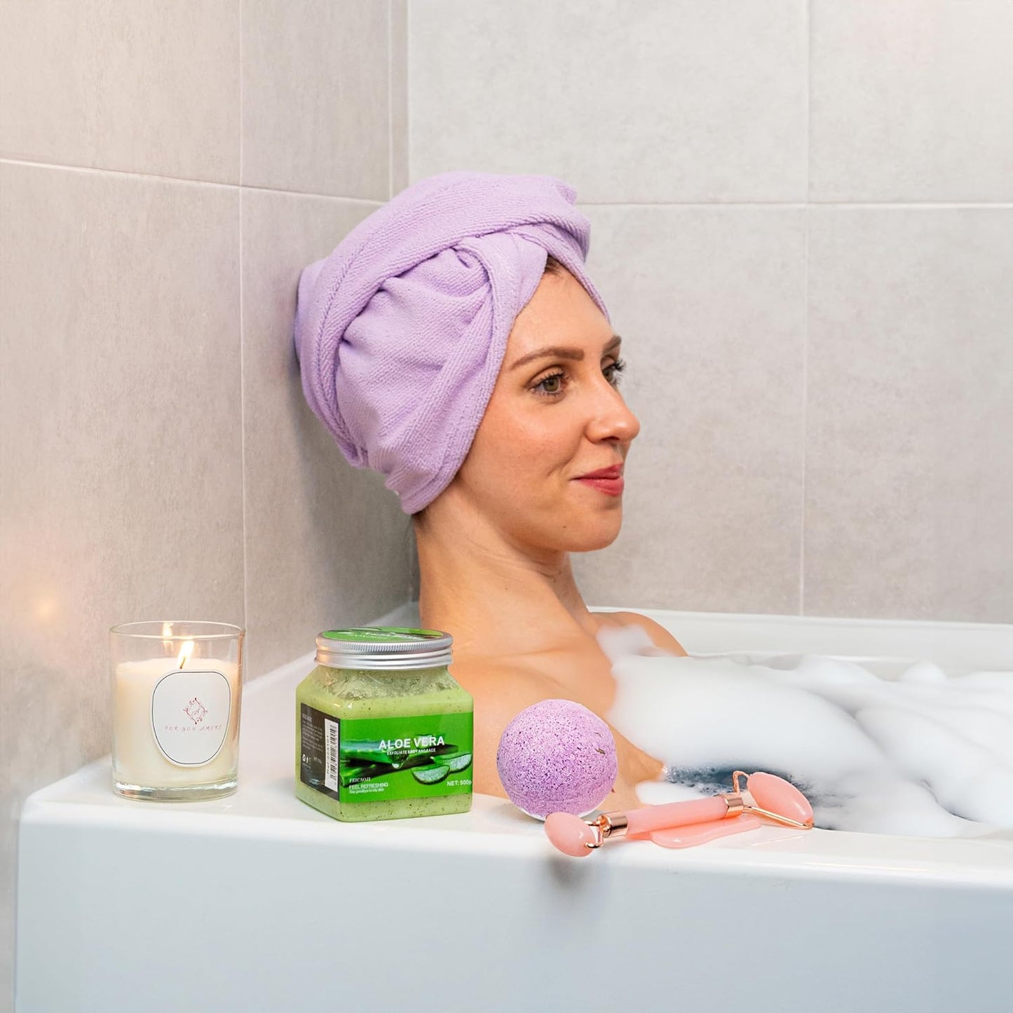 Relaxing Luxury Spa Care Package with Body & Hair Wrap and Matching Flip Flops, Thinking of You Gifts for Women, Gifts for Women, Birthday Baskets, Get Well Soon Gifts, Her, Sister, Mom, Best Friends