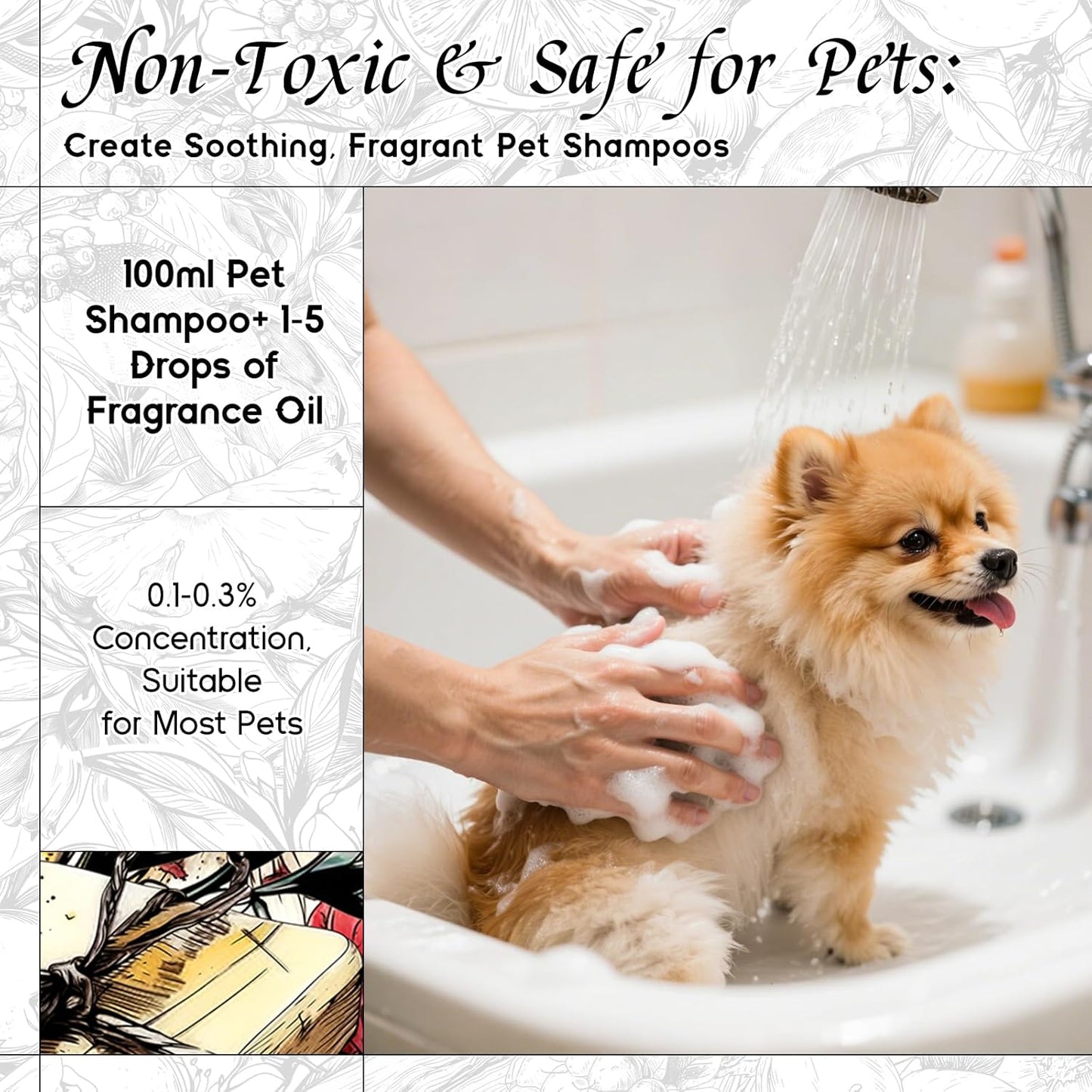 HIQILI Amber & Sandalwood Fragrance Oil for Diffuser, DIY Candle & Soap Making, Add to Body Lotion, Long-Lasting Scents - 1 Fl Oz