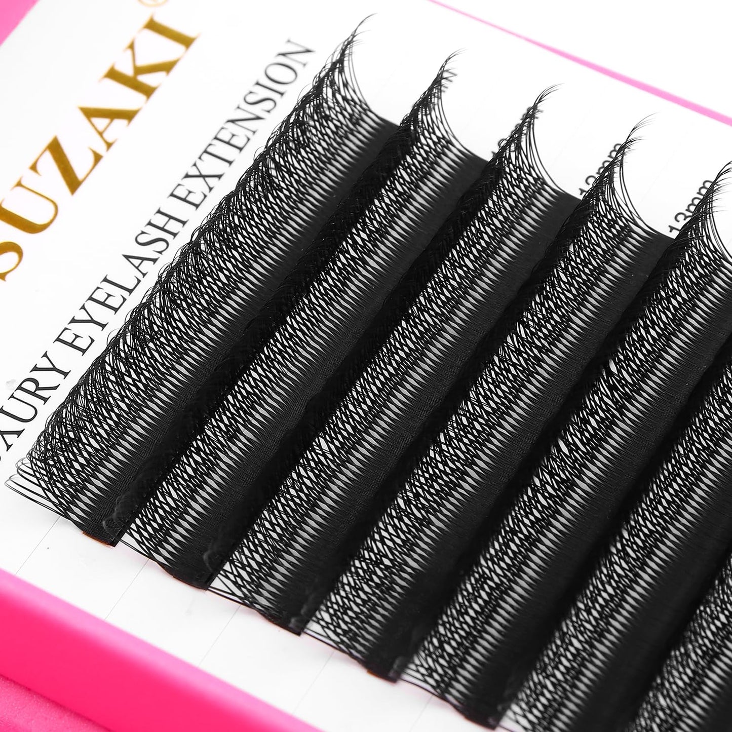 Lash Extensions Double Tips 3D Eyelash Extensions W Shape 0.07mm Thickness D Curl 9mm Premade Fans Easy Fan Volume Matte Black Crisscross Eyelashes(W-3D-Double Tips-0.07-D,9mm)