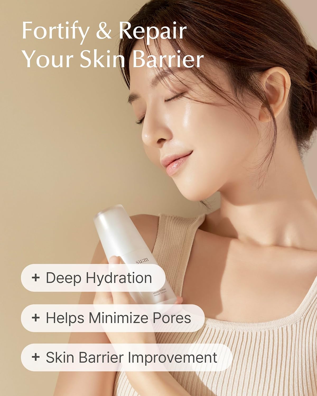 SU:M Micro-Active Repair Serum (1.69 fl oz) - Korean Skincare for Deep Hydration, Boost Vitality, and Skin Barrier Strengthening. with Tru-Active™ and Biopeptide 190™.