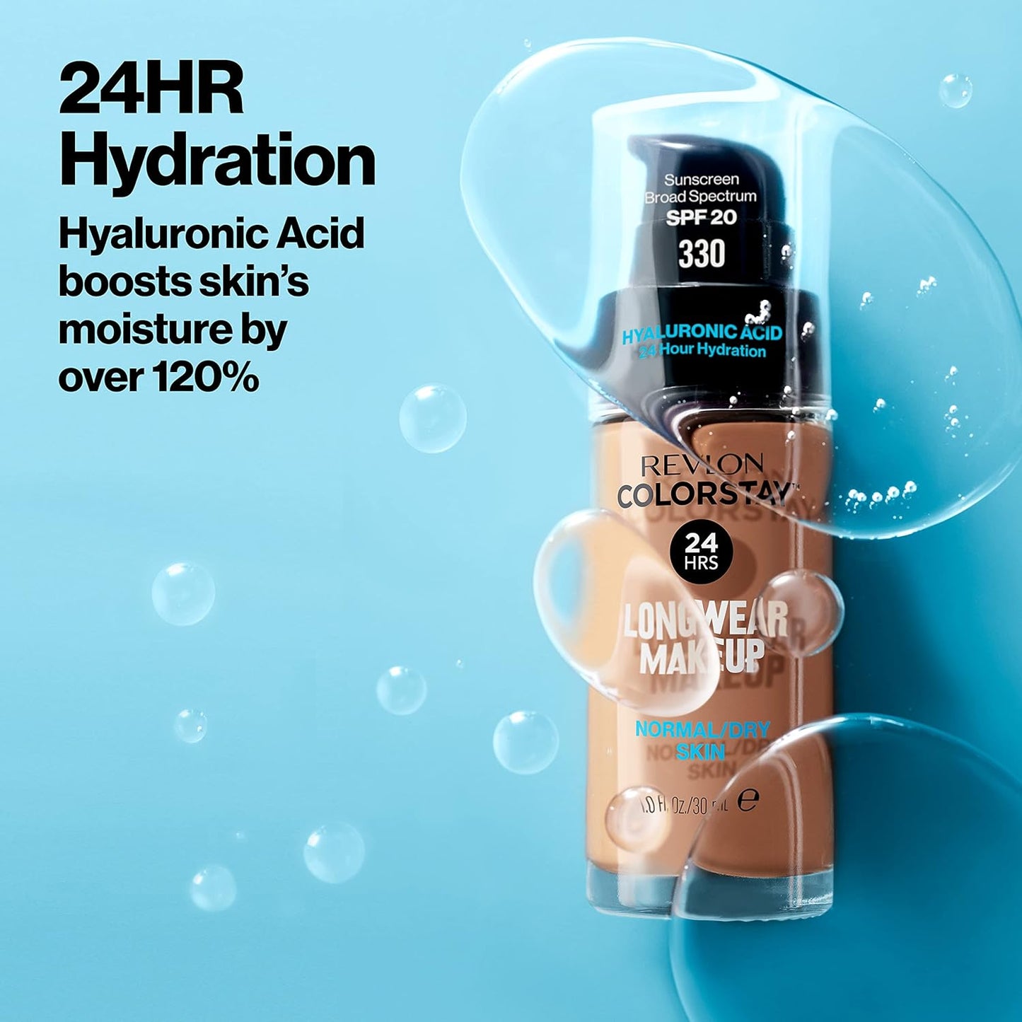 Revlon Liquid Foundation, ColorStay Face Makeup for Normal & Dry Skin, SPF 20, Longwear Medium-Full Coverage with Natural Finish, Oil Free, 135 Vanilla, 1 Fl Oz
