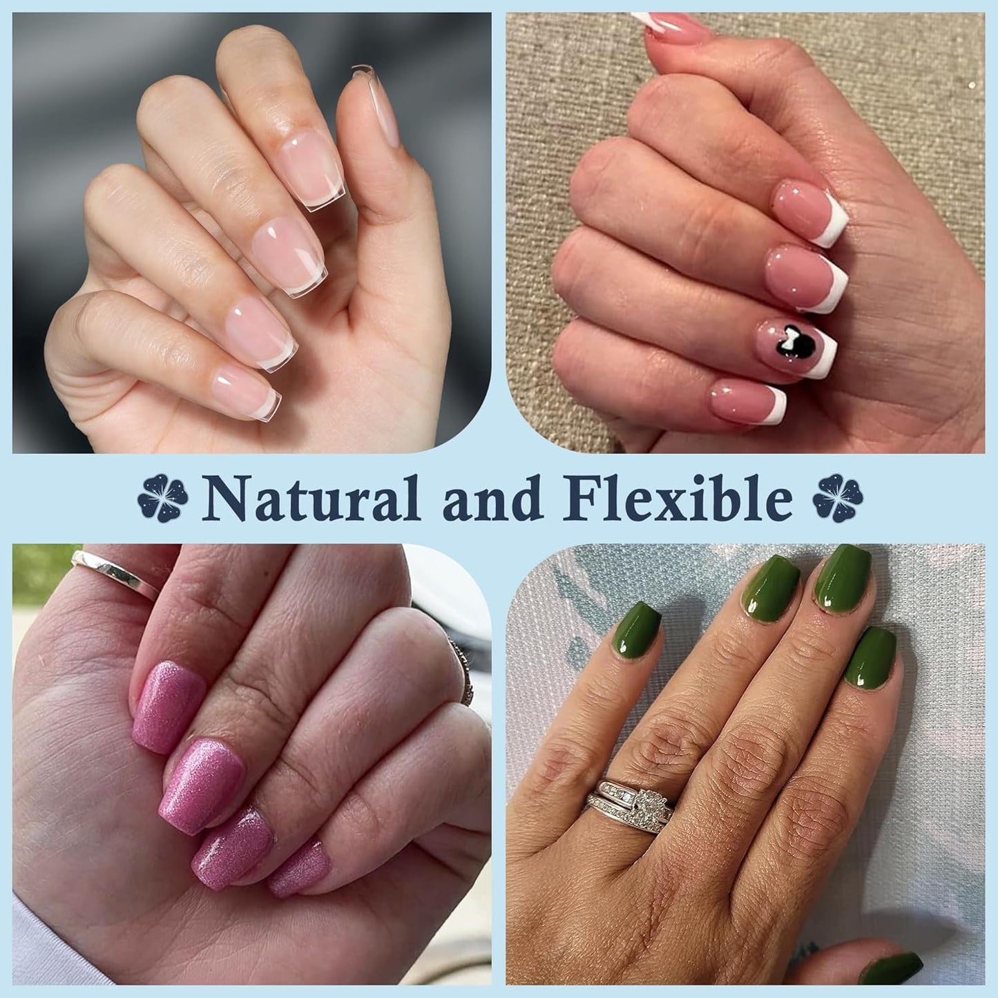 Luckyfariy Extra Short Coffin Nail Tips, 240Pcs Pre-shaped Half Matted Full Cover Ballerina Fake Nails Press on Extension, Soft Gel Clear Tips Home DIY Mani 12 Sizes