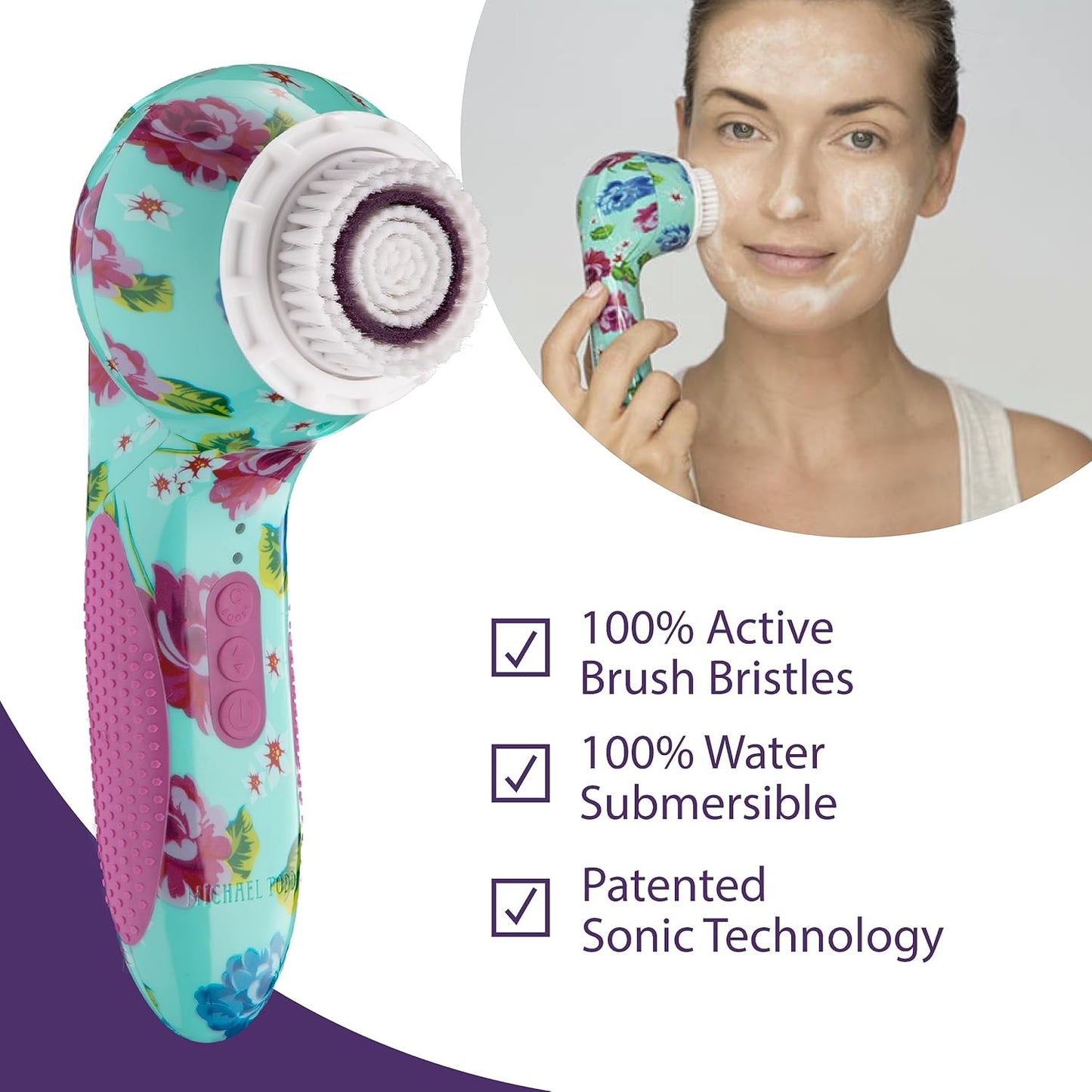 Michael Todd Beauty - Soniclear Elite - Facial Cleansing Brush System - 6-Speeds - Face Cleansing Brush & Exfoliating Body Scrubber