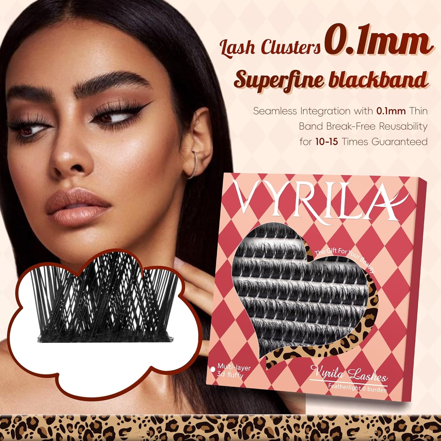 Lash Clusters 0.05mm PBT Fiber Eyelash Clusters, 0.1mm Superfine Black Band D Curl Diy Lash Extension, 112pcs 8-16mm Individual Like Eyelash Extensions (Lushy-D-8-16Mix)