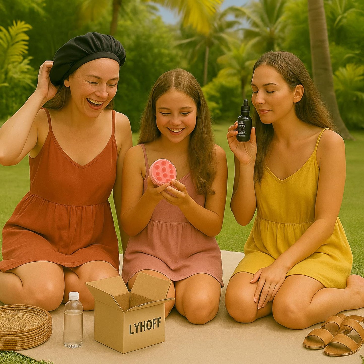 Hair Growth Oil with Ultrasonic Micronized Rosemary, Nettle & Jojoba Oil – Deep Absorption Treatment for Hair Regrowth & Thinning Hair – Vegan, Chemical-Free – Bonnet & Massager Included – 2oz