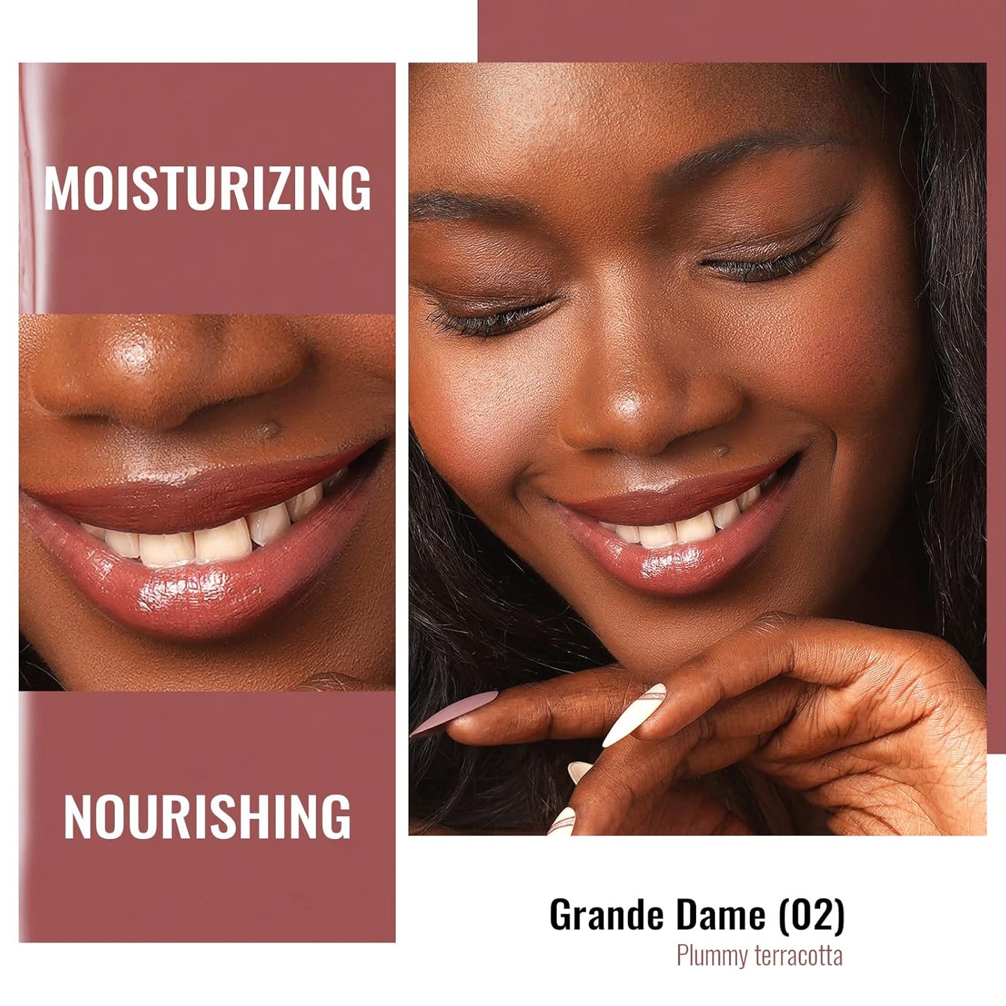 Oulac Moisturizing Shine Red Lipstick for Women, 2 in 1 Tinted Lip Balm for Winter, Hydrated Juicy and Glossy Lip Color for Dry, Cracked and Chapped Lips, Vegan 2.2g/0.07oz (02)