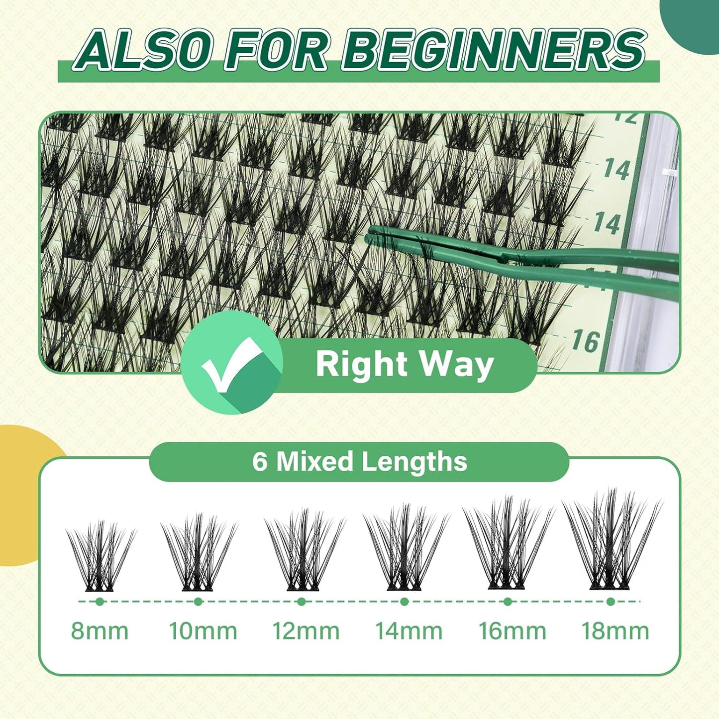 DIY Lash Extension Kit KEYYOU 144pcs Lash Clusters Eyelash Extension Kit with Mascara Brush Bond and Seal Lash Glue Remover Lash Applicators Lash Brush for DIY Lash Extensions (Y08 Kit)