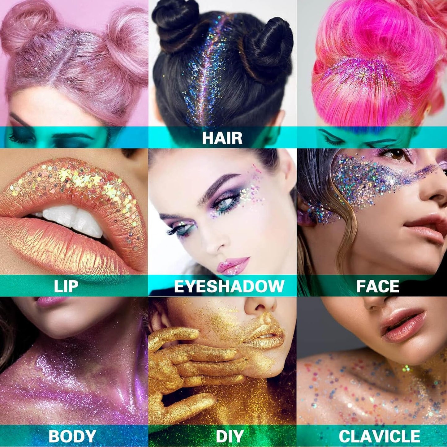 MEICOLY Gold Body Glitter,Yellow Face Glitter,Music Festival Outfits for Women,Hair Glitter Kids Sequins Makeup,Sparkle Face Body Glitter for Country Singer Concert,Mardi Gras Accessories