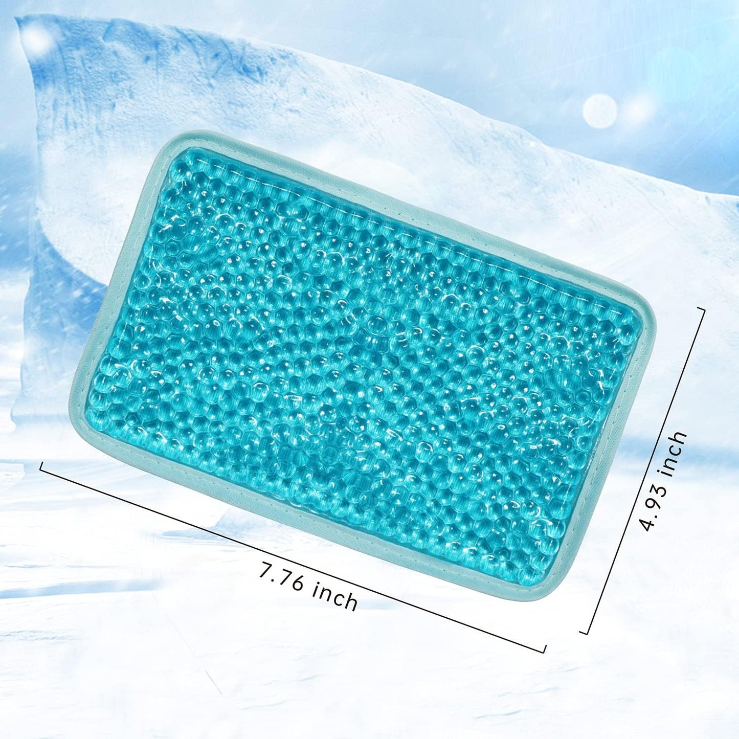Gel Beads Ice Pack Ice Bag with Strap-1 Pack Reusable Hot & Cold Pack Compress for Knee, Shoulder, Foot, Back, Ankle, Neck, Hip, Elbow, Wisdom Tooth-7.76''x4.93''(Blue)