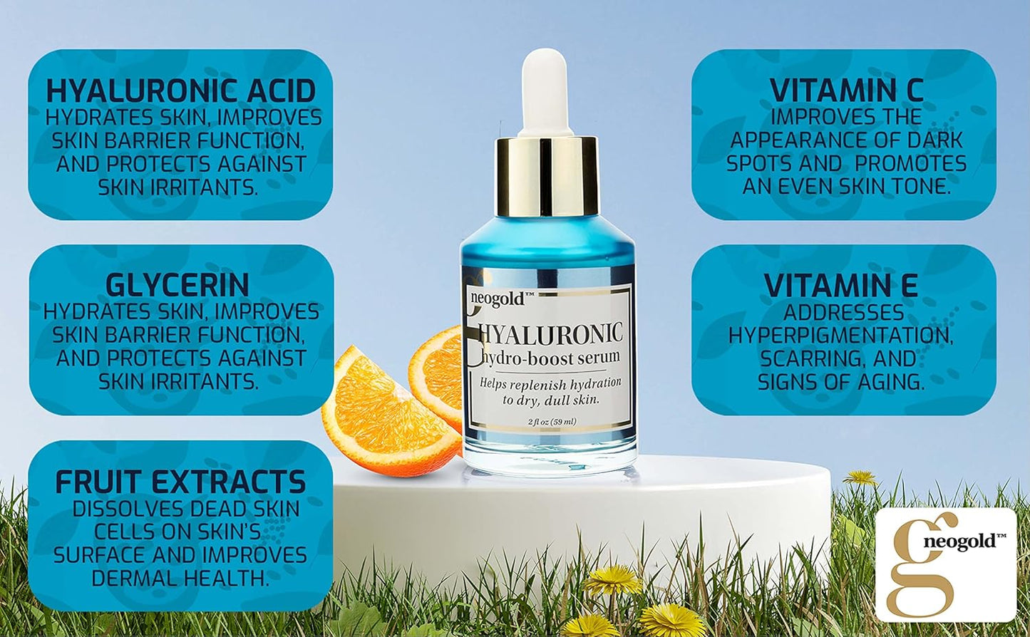 Hydrating Hyaluronic Acid Serum For Face | Vitamin E + Vitamin C Facial Moisturizer For Restoring Skin Barrier | Helps Renew, Firm, & Minimize Wrinkles, Age Spots, & Dull Dry Skin, 2 Fl Oz
