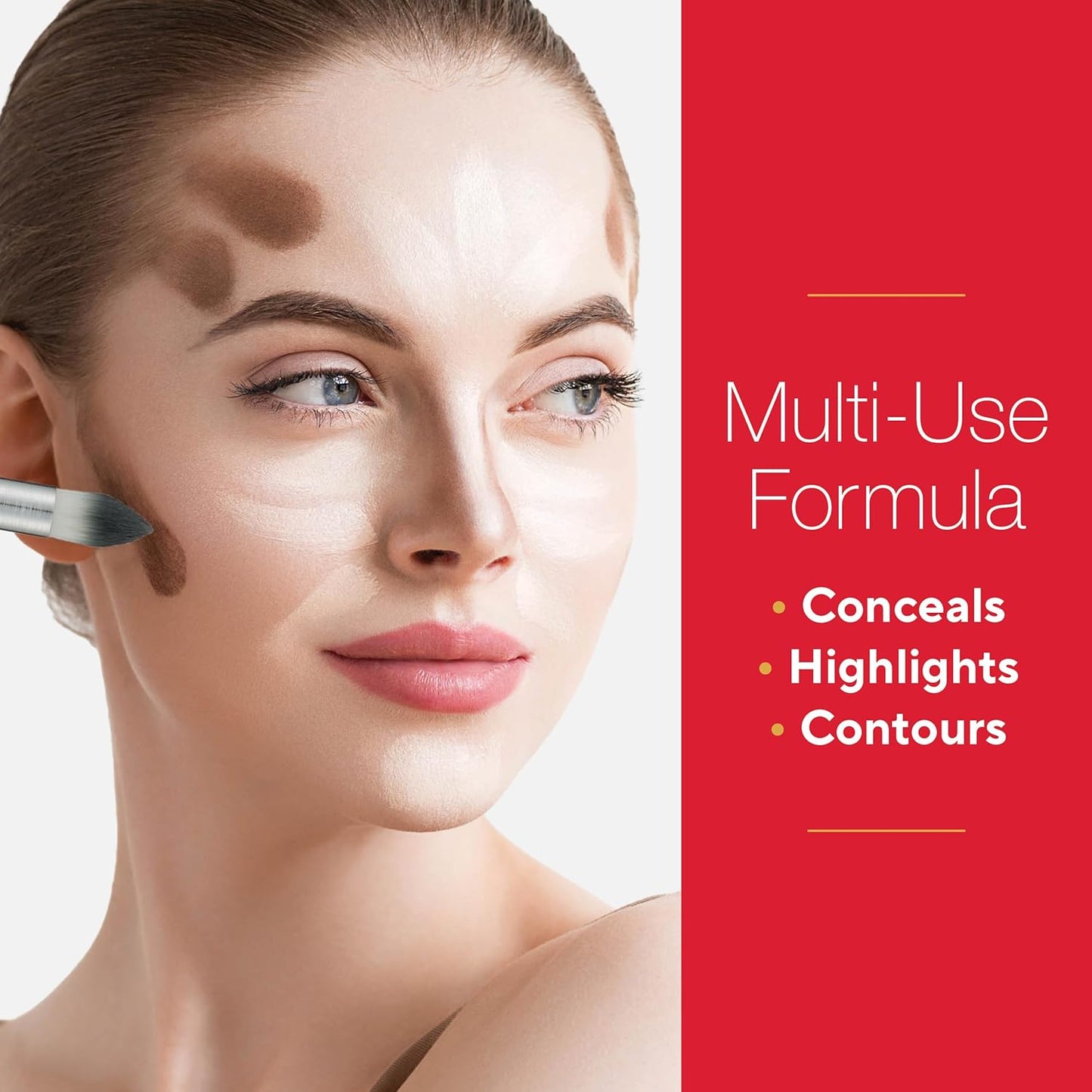 Mirabella Invincible For All Perfecting Under Eye Concealer Full Coverage - Hydrating Makeup Concealer for Dark Circles, Fine Lines & Wrinkles w/Hyaluronic Acid - Light L110