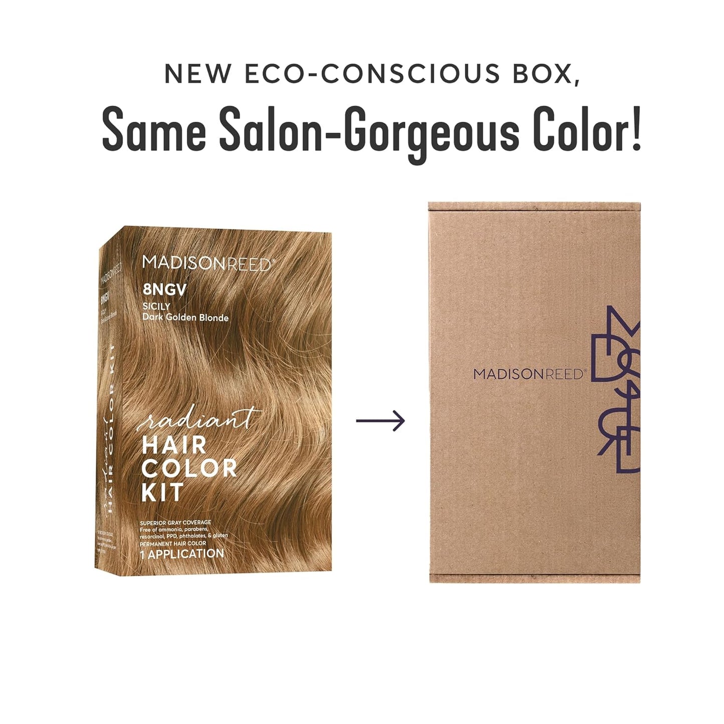 Madison Reed Radiant Hair Color Kit | 8NGV Dark Golden Blonde with Champagne Tones (Sicily) for 100% Gray Hair Coverage | Dimensional Permanent Hair Dye | PPD-Free & Ammonia-Free | 2 Pack