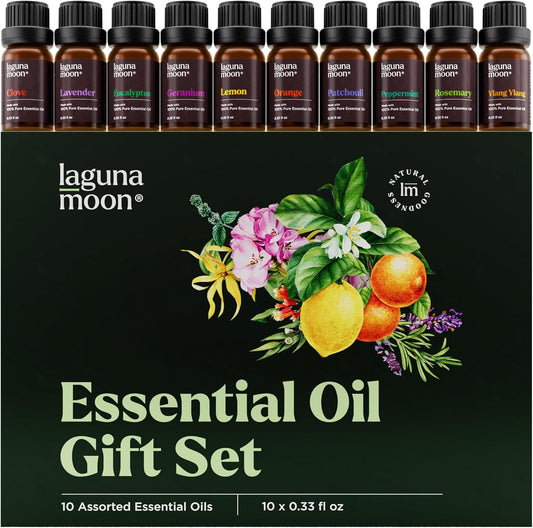 Essential Oils Set - Top 10 Gift Set Blends for Fragrance, Diffusers, Humidifiers, Aromatherapy, Cars & Home Products, Room Sprays, Candle Making, Yoga - Fragrance Oils for Botanical Fresheners Making