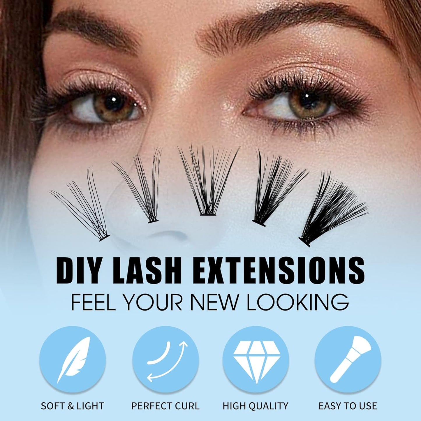Individual Lashes Large Tray 240pcs 0.07mm 10D+20P C Curl Mix 8-16mm Lash Clusters Soft&Comfortable Cluster Lashes Mink Individual Lash Clusters Mixed Tray False Eyelashes By GEMERRY