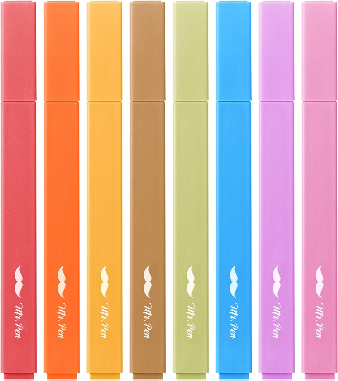 Mr. Pen Aesthetic Highlighters - 8 pcs, Chisel Tip, Warm Colors, Cute Assorted Bible Highlighters - No Bleed