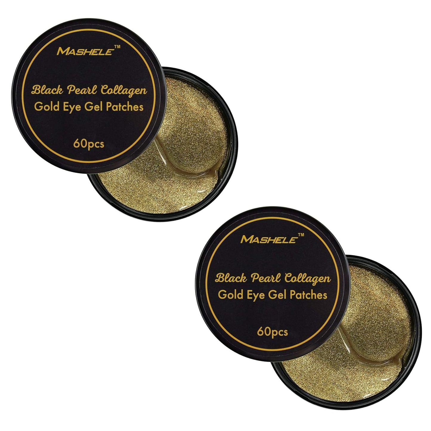 Korean 2pack Under Eye Patches 24K Gold Black Pearl Mask Anti-Aging Hyaluronic Acid Collagen Neck Forehead Laugh Line Pad Reducing Dark Circles & Wrinkles Treatment (120pcs, gold eye patches)