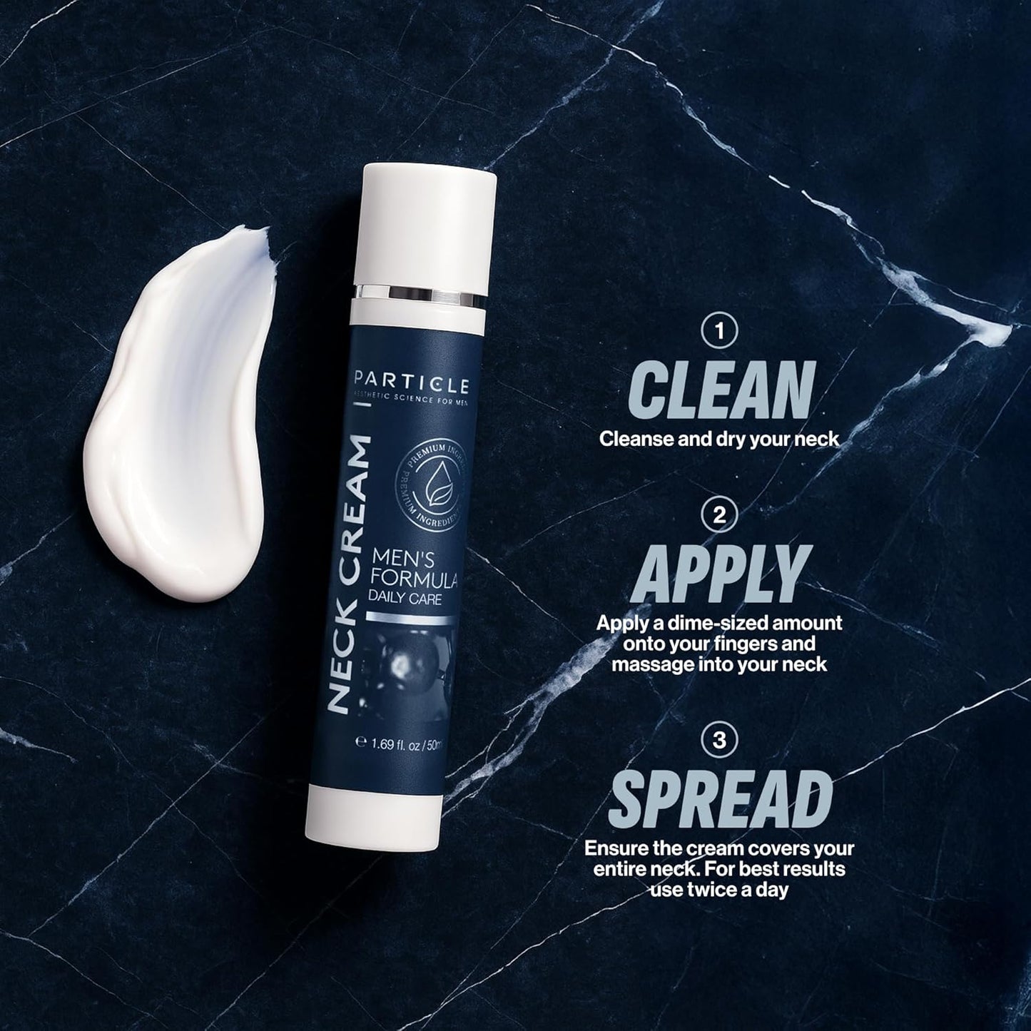 Particle Neck Cream for Men - Firming Cream, Lift and Moisturize The | Use on Saggy Skin or Turkey Anti Aging Triple Action with Collagen, Hyaluronic Acid, Retinol, 1 pack, 1.7 Fl Oz