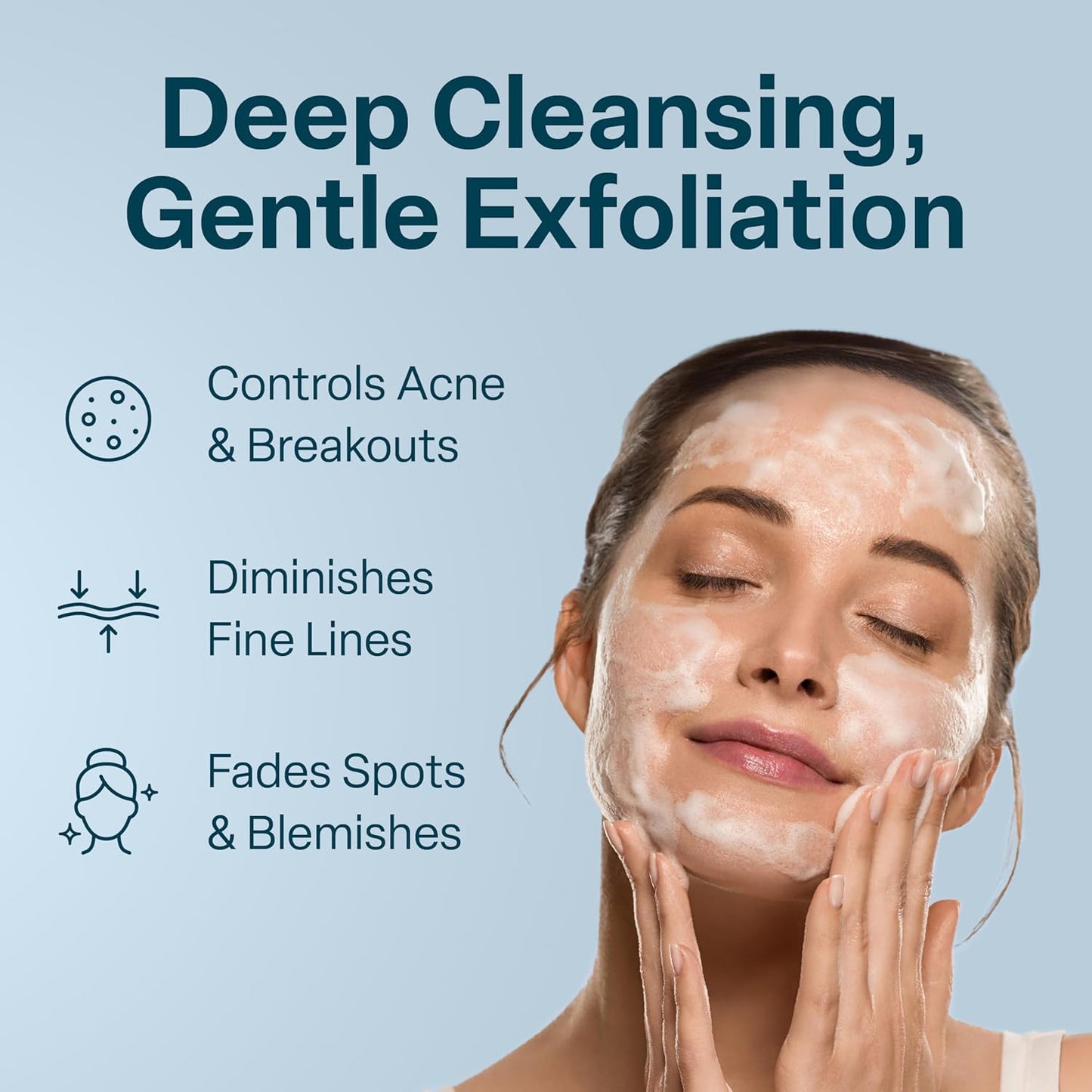 QRxLabs Glycolic Acid Face Wash – Gentle Exfoliating Gel Cleanser for Smoother Looking Skin – Helps Improve Texture & Hydration – Ideal for Blemish-Prone Skin and Ingrown Hairs – 6 oz