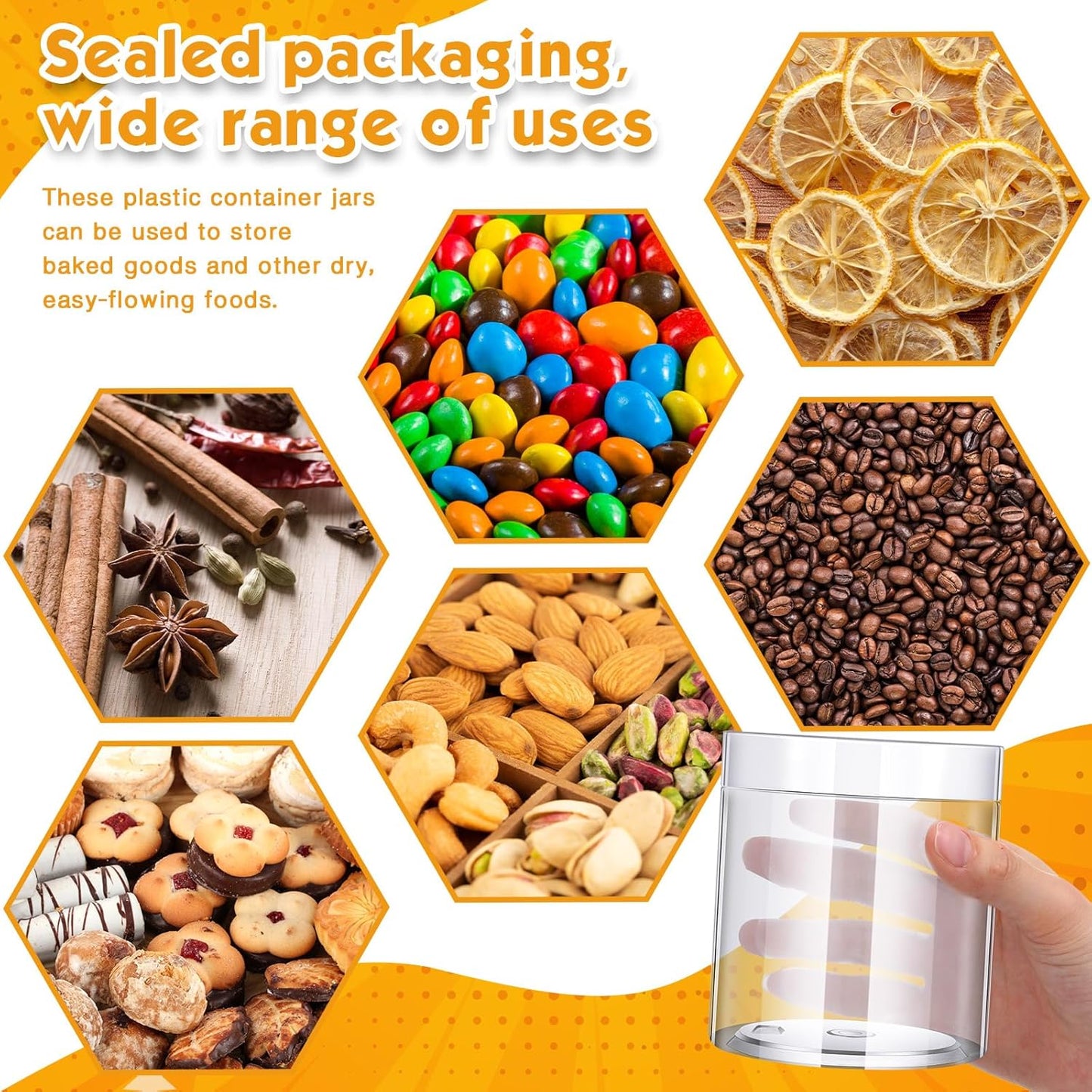 SATINIOR 24 Pieces Empty Clear Plastic Jars with Lids Round Storage Containers Wide Mouth for Beauty Product Cosmetic Cream Lotion Liquid Butter Craft and Food(White Lid,16 oz)