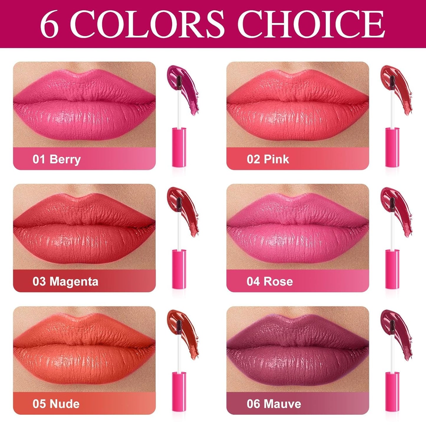 Lip Stain - Lip Stain Peel Off Long-Lasting with Matte Finish Waterproof & Transfer-Proof, Lip Liner Moisturizing & Nourishing Non-Stick Cup Highly Pigmented Color Lip Tint (04 Rose)