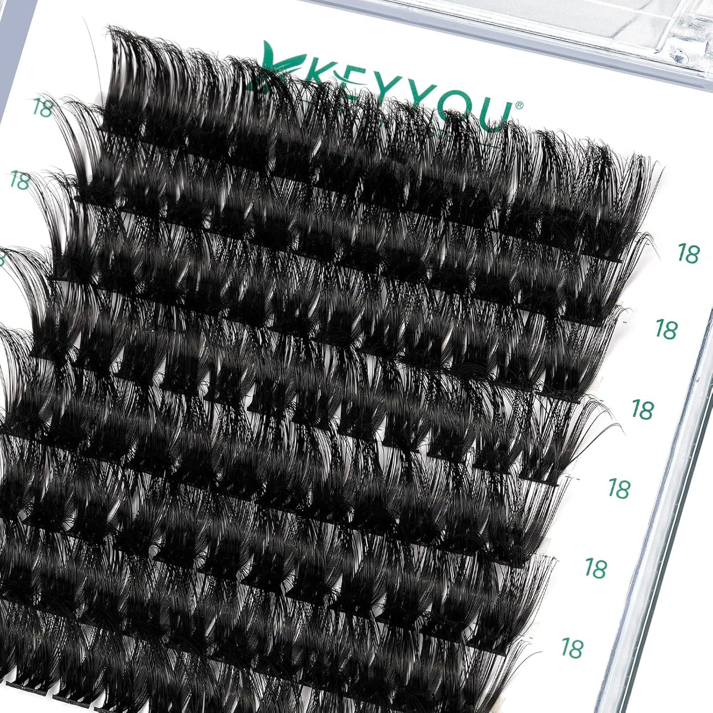 Lash Clusters,96 Pcs Cluster Lashes D Curl 18mm DIY Lash Extensions Eyelash Clusters,KEYYOU Volume Wispy Individual Lashes Soft&Comfortable Easy DIY at Home(Y07,D-18mm)