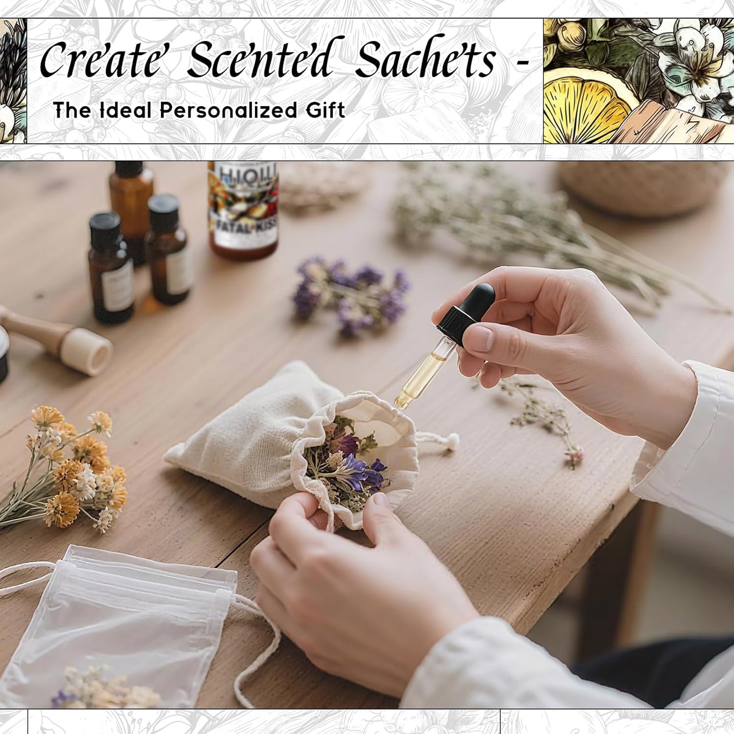 HIQILI Fatal Kiss Fragrance Oil, Tuberose & Plum Scents, for DIY Soap, Candle & Scented Sachets Making, Add to Shampoo & Laundry Detergent - 5.07 Fl Oz