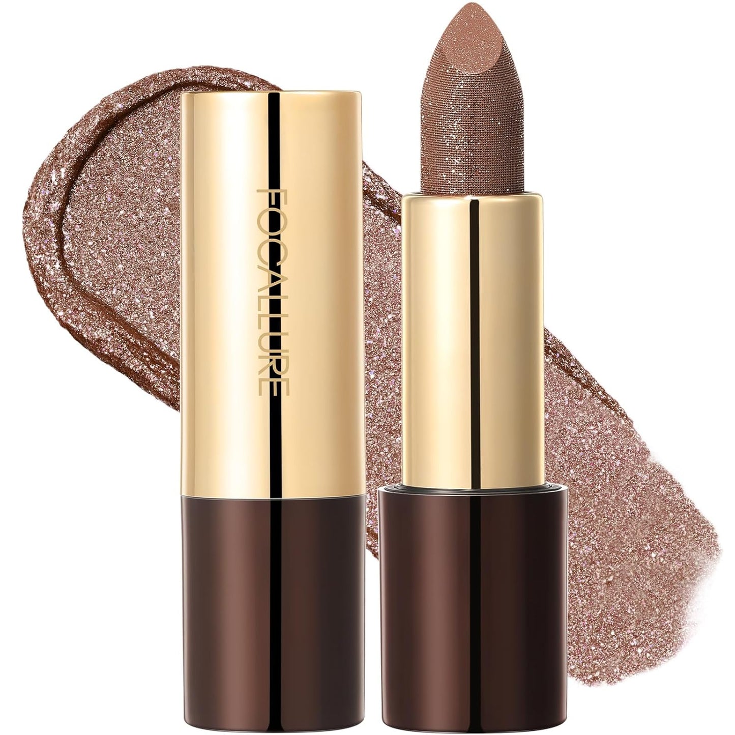 FOCALLURE Glisten Opal Shine Lipstick, High Impact Lip Color, Moisturizing Tinted Lip Balm, Lightweight & Hydrating Formula for Lip Care, COWGIRL